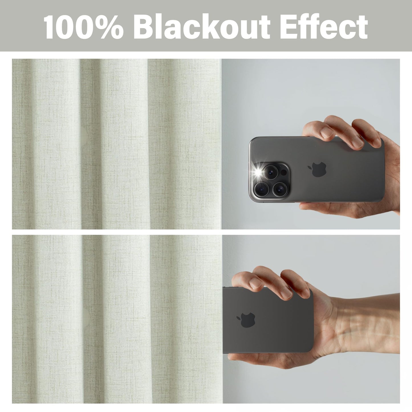 Urban Lotus Blackout Curtains 52x84" Beige, 2 Panels