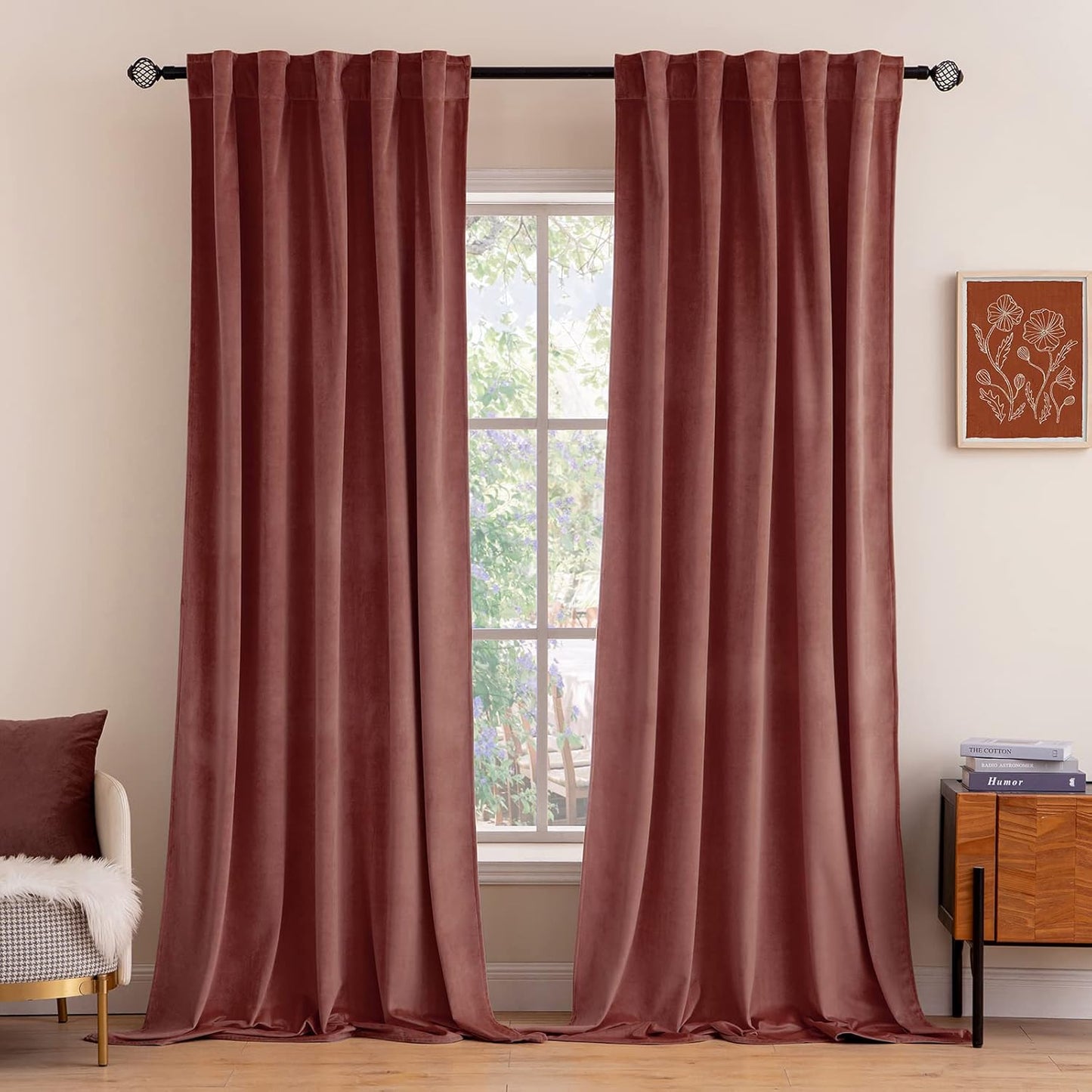 MIULEE Velvet Curtains 108 inches Long 2 Panels