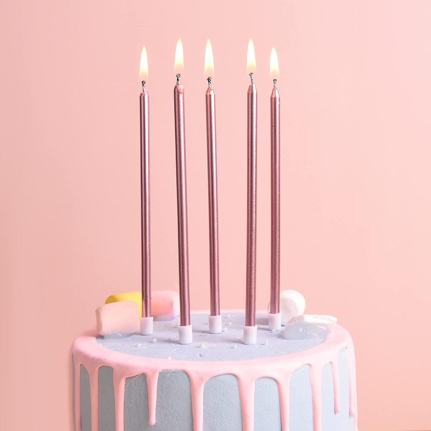 PHD CAKE Gold Long Thin Metallic Birthday Candles