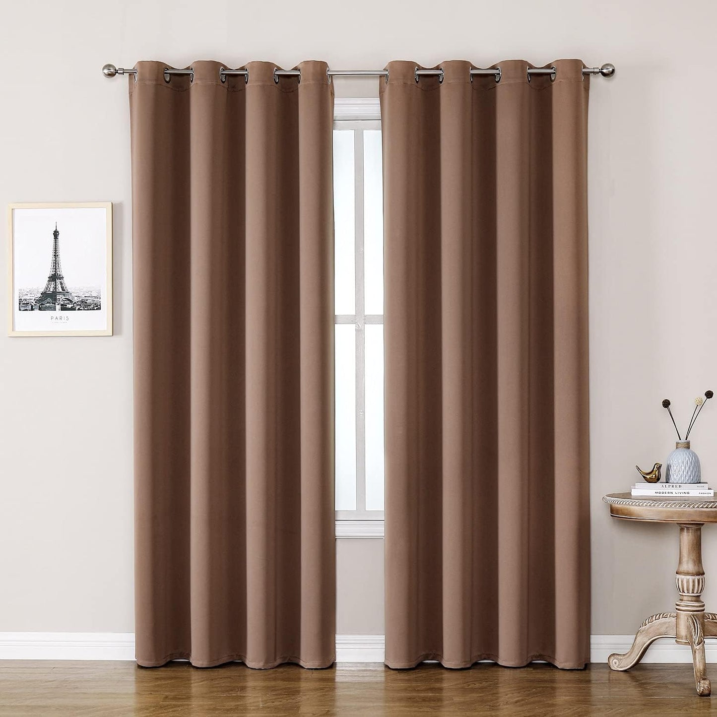 ChrisDowa Blackout Curtains 42x63" Grey, 2 Panels