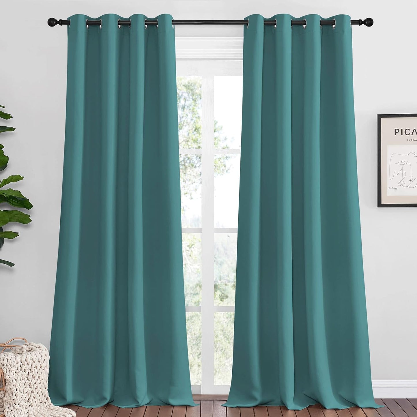 NICETOWN Blackout Curtains 42x63" Black