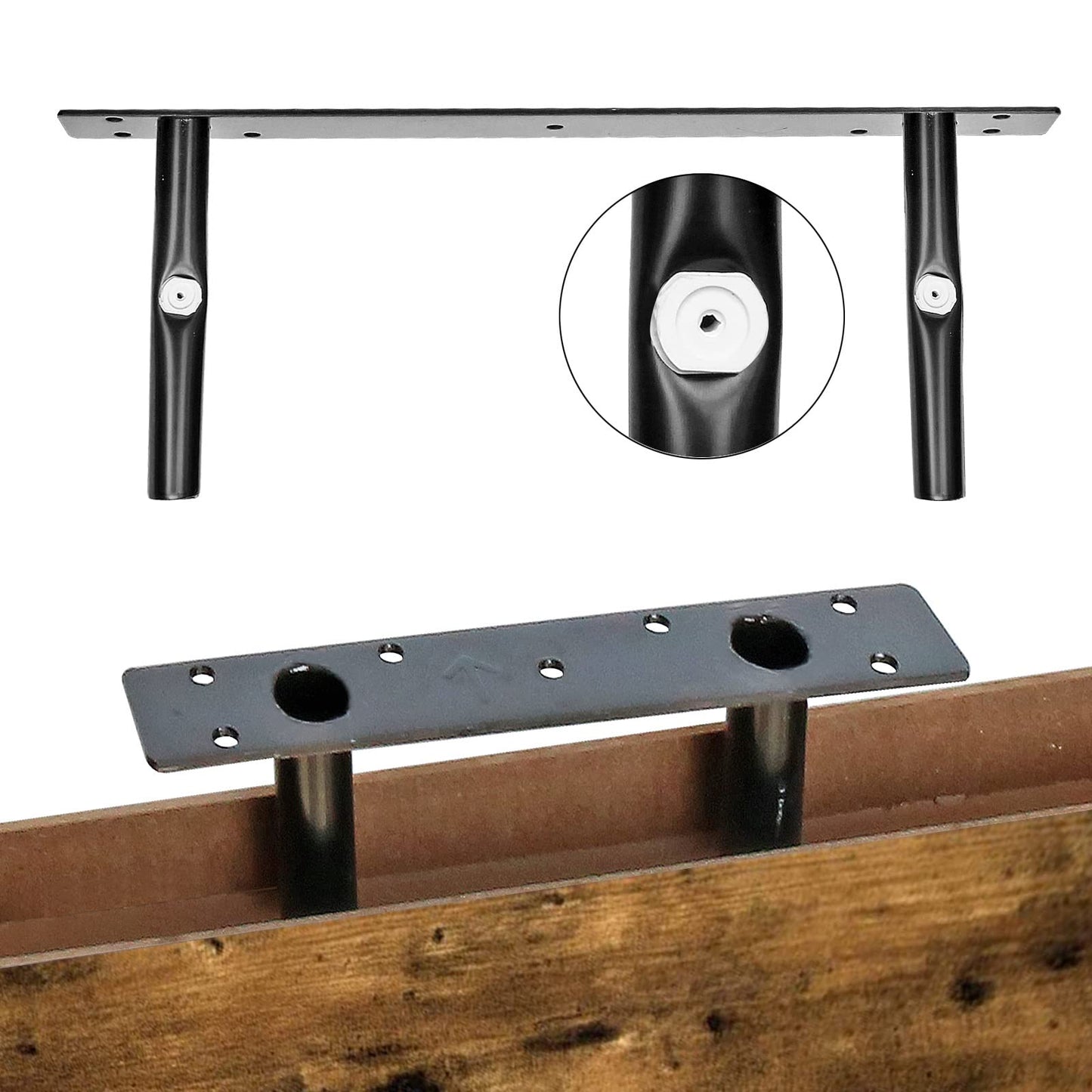 QEEIG Floating Shelves, 3pcs, Rustic Brown