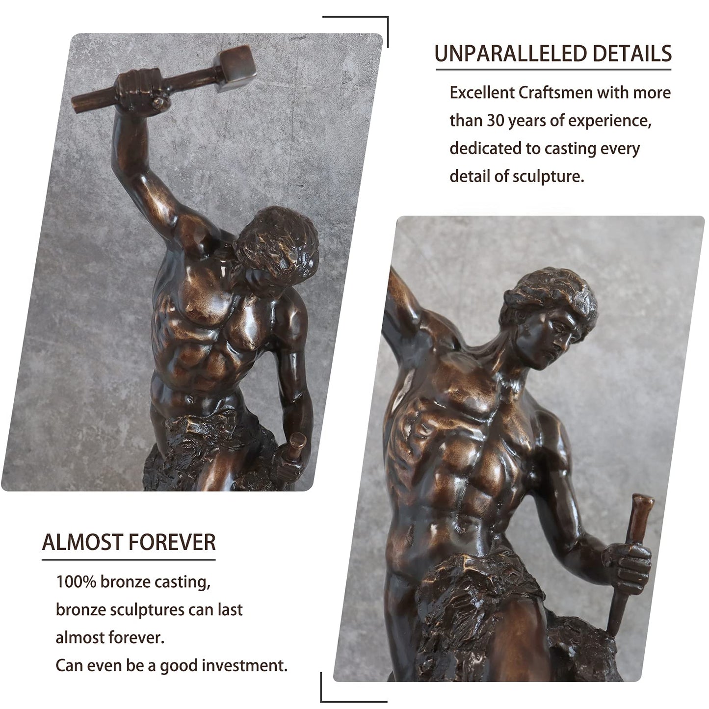 Bronze Self-Made Man Statue 18.5"