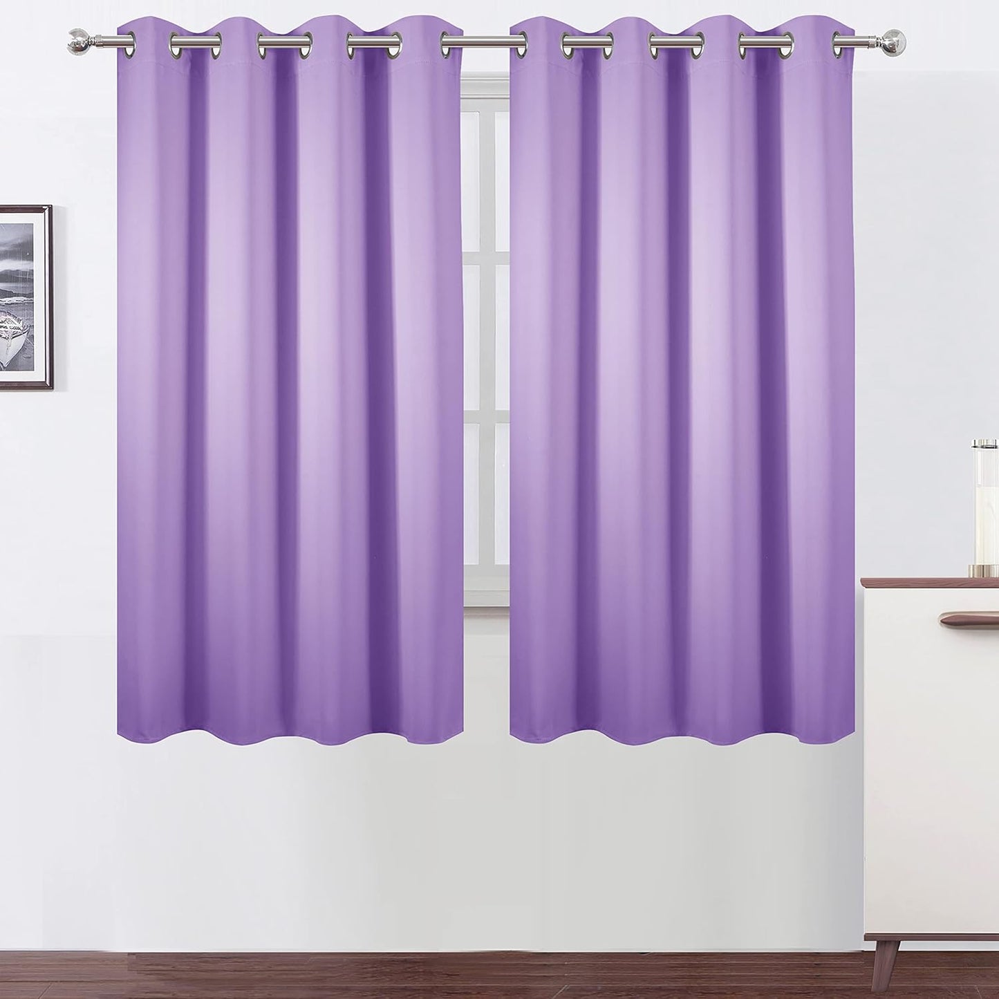 LEMOMO Blackout Curtains 52x84" Black, 2 Panels