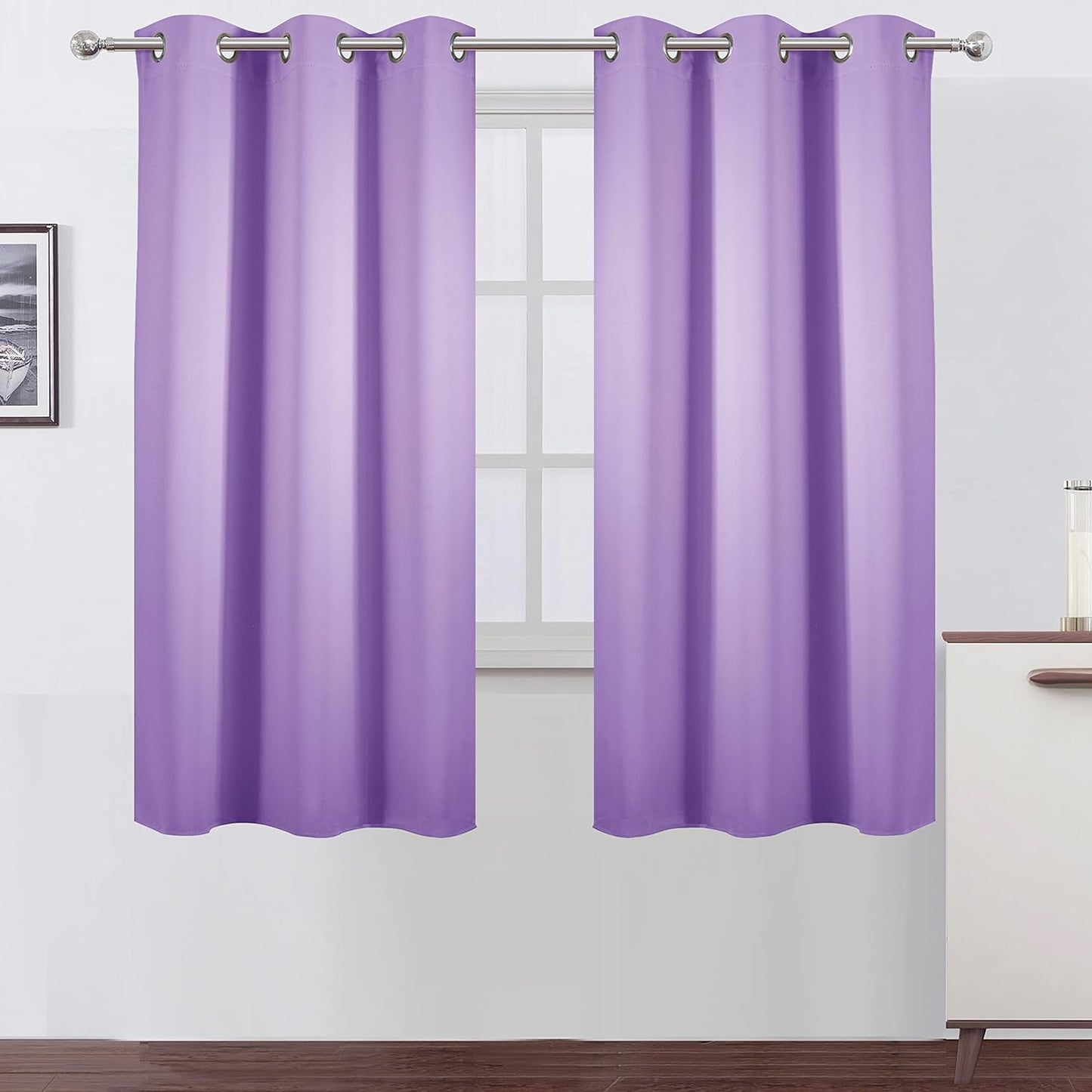 LEMOMO Blackout Curtains 52x84" Black, 2 Panels