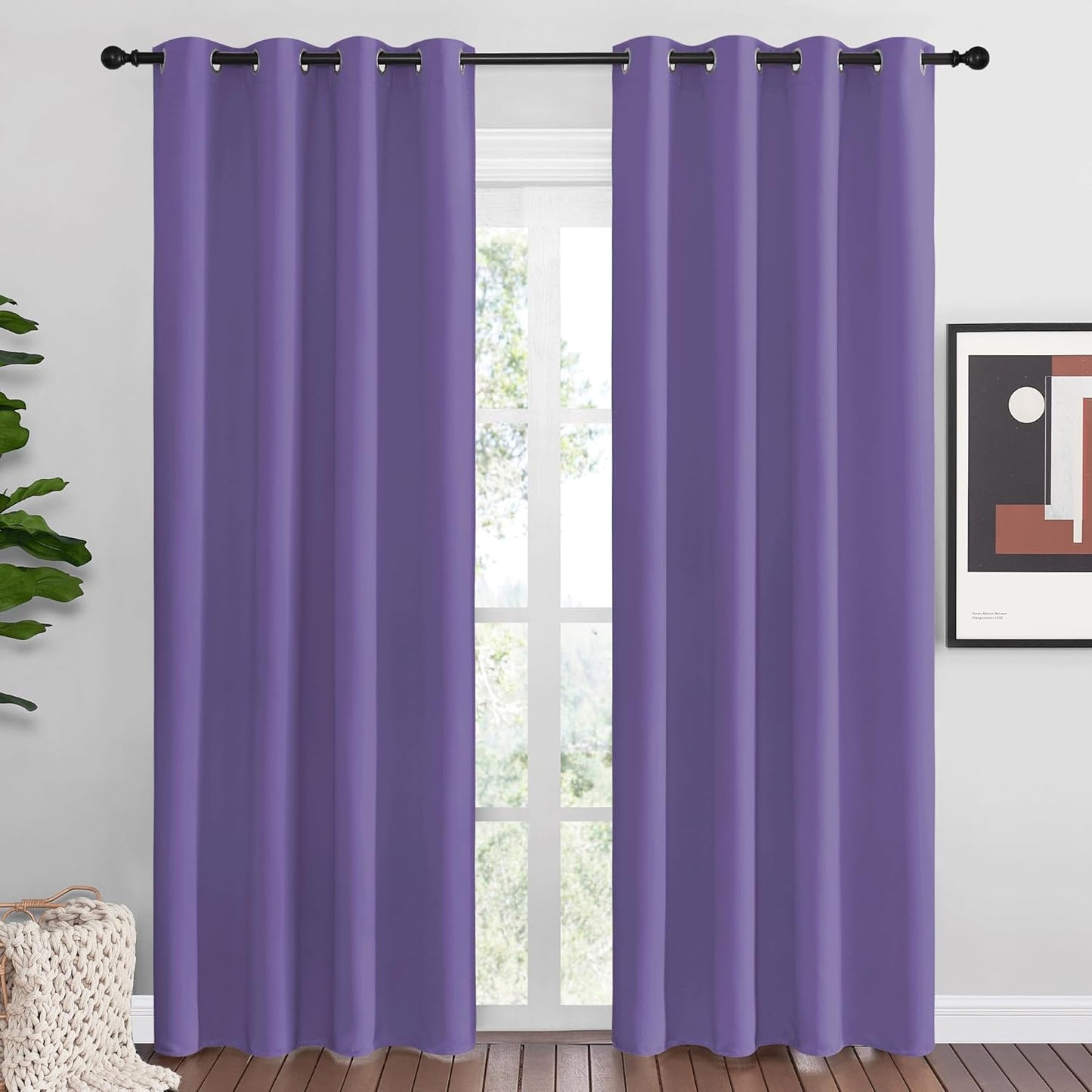 NICETOWN Blackout Curtains 42x63" Black