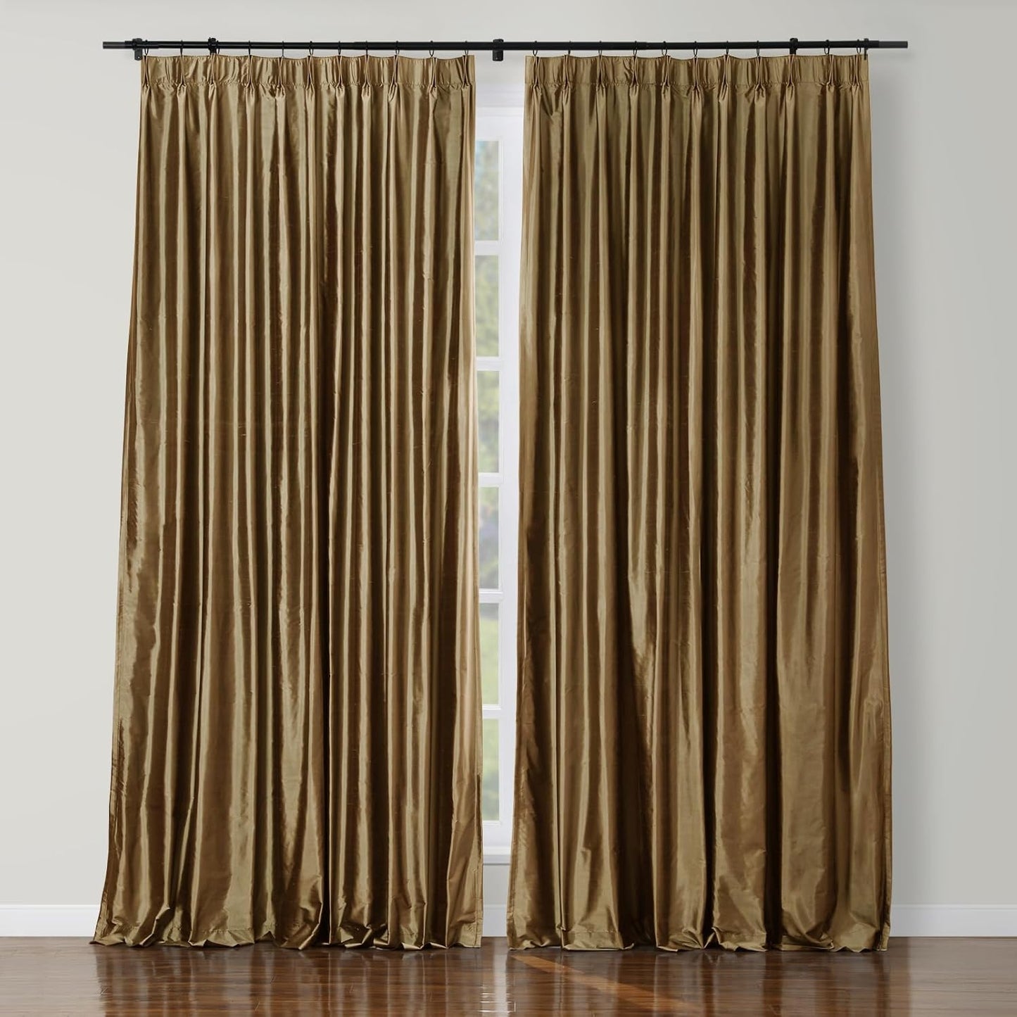 Silk Pinch Pleat Curtain – Sand, 52"x90"
