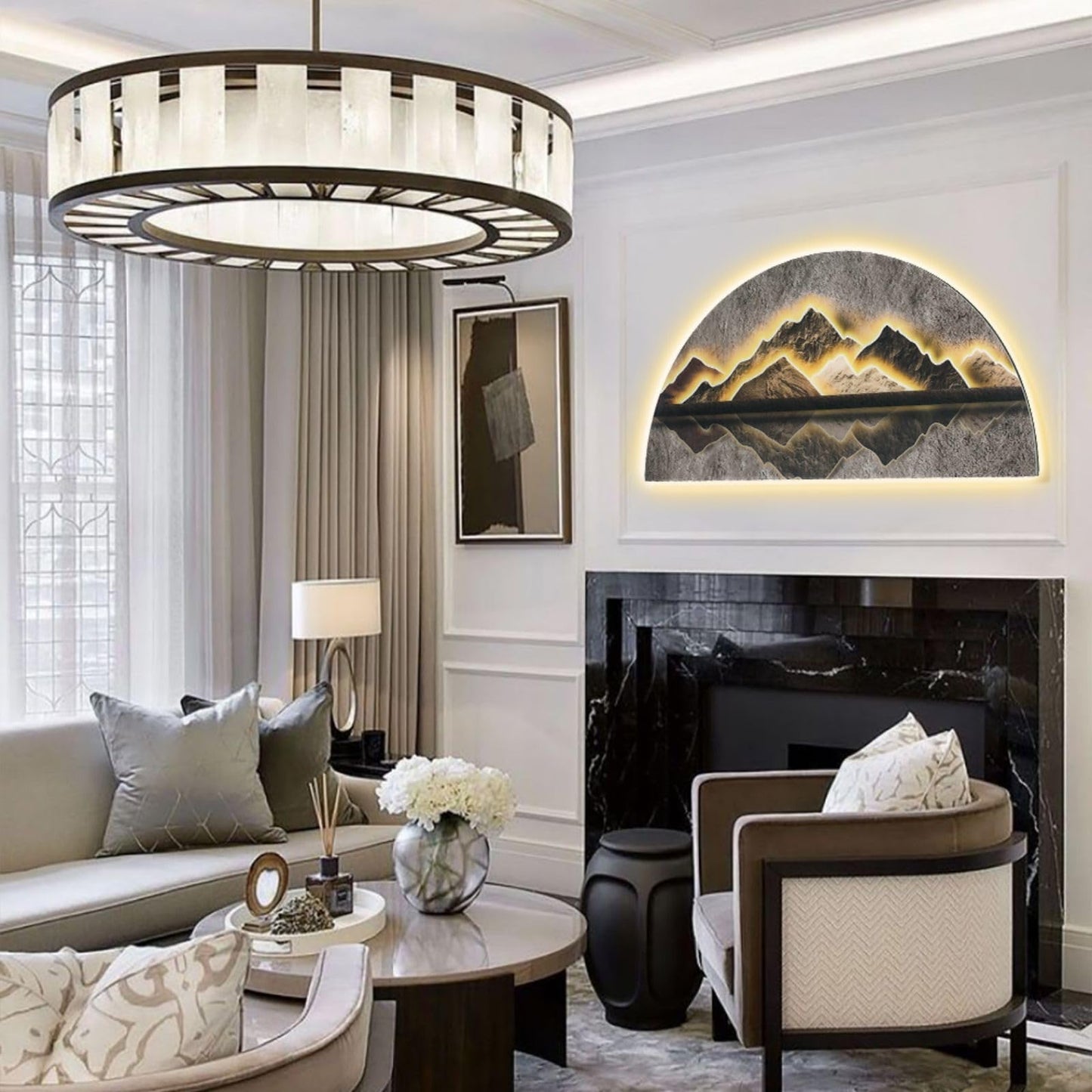 Homary LED Mountain Wall Art 49.2"
