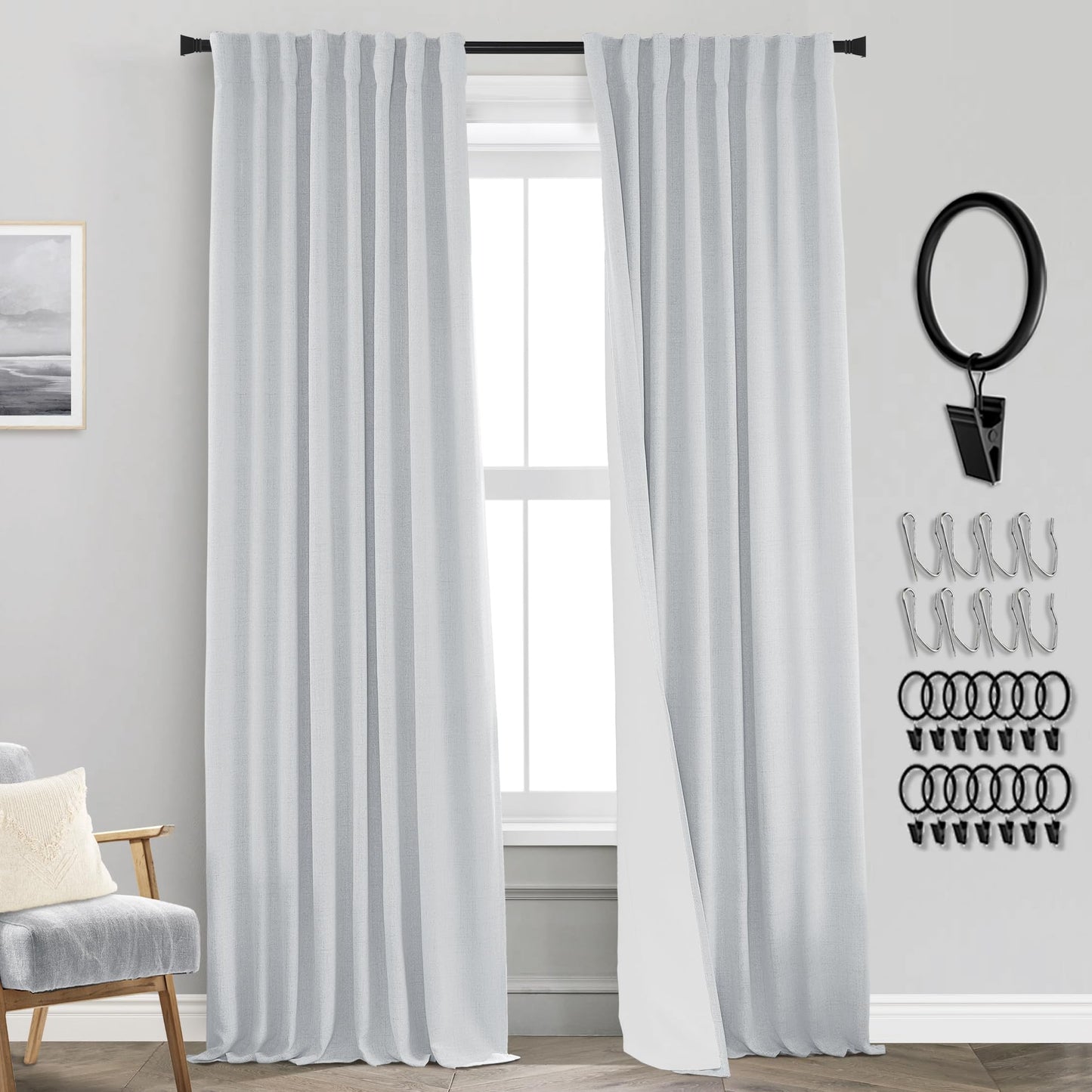 Boho Blackout Curtains Cream 70x90, 2 Panels