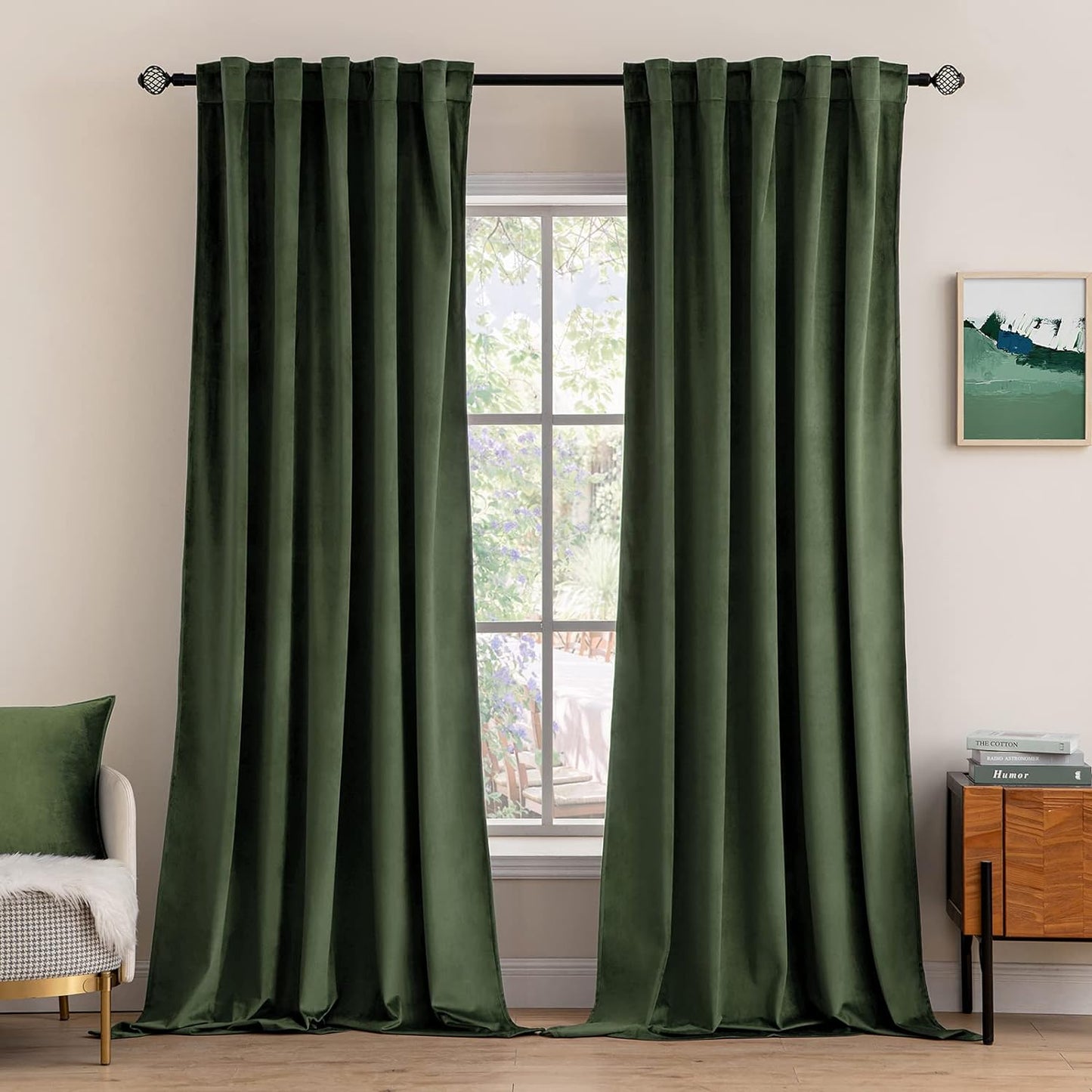 MIULEE Velvet Curtains 108 inches Long 2 Panels