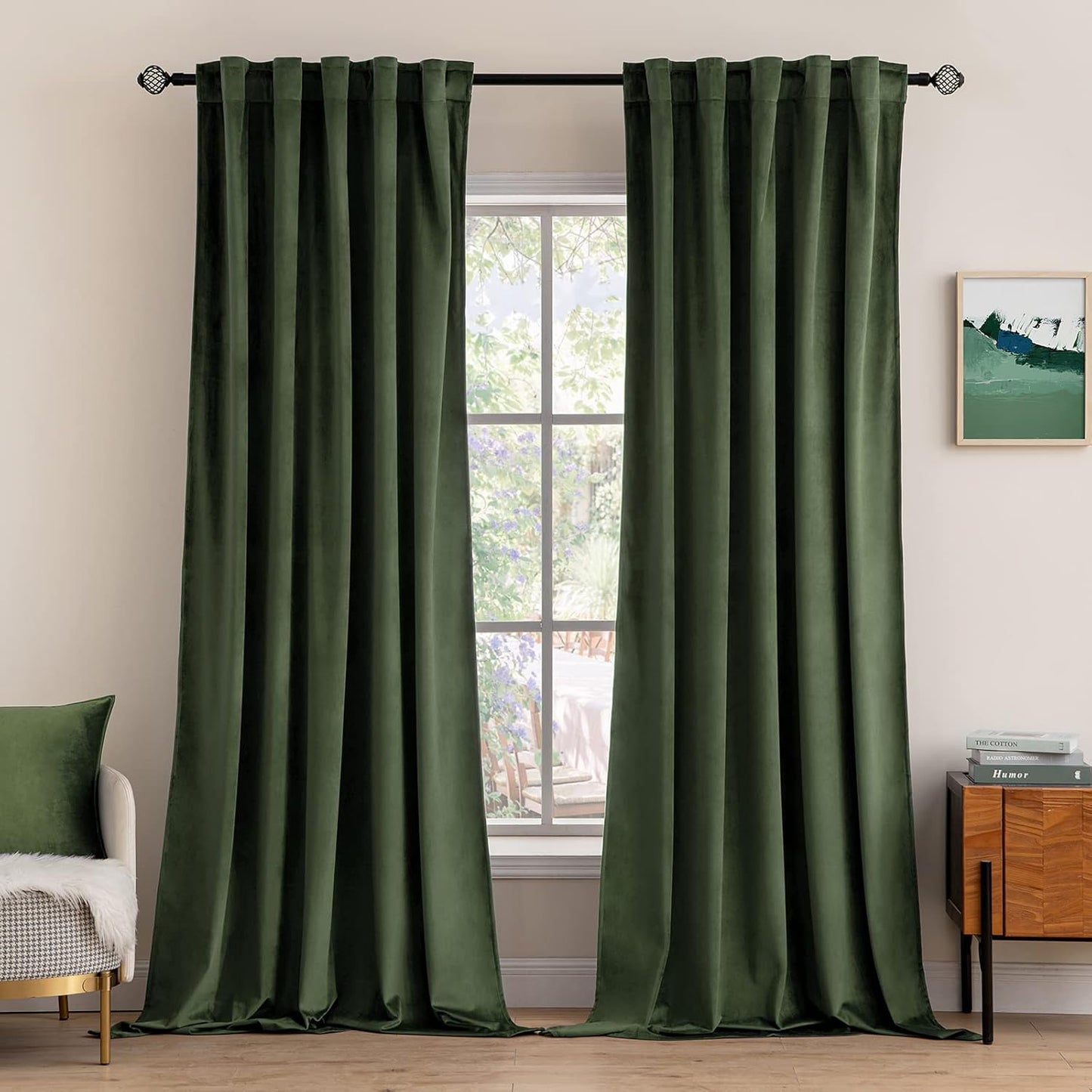 MIULEE Velvet Curtains 108 inches Long 2 Panels