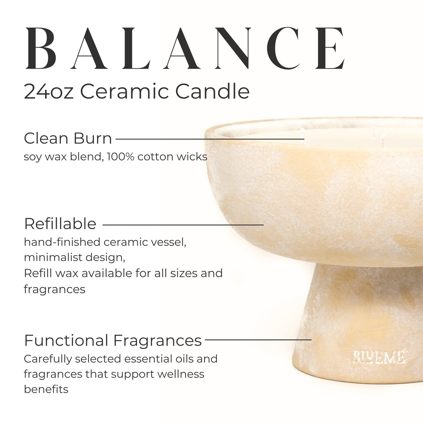 BLUEME 6-Wick Bergamot & Musk Candle