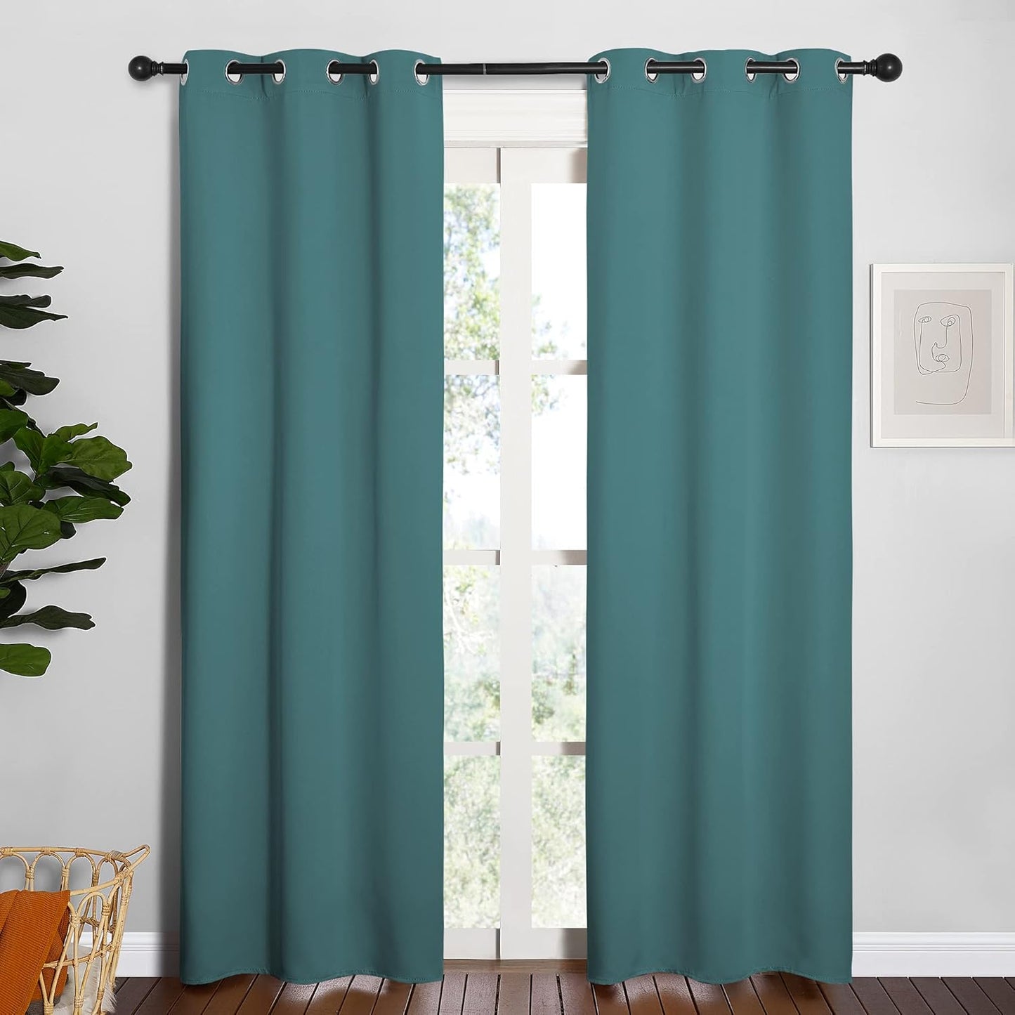 NICETOWN Blackout Curtains 42x63" Black