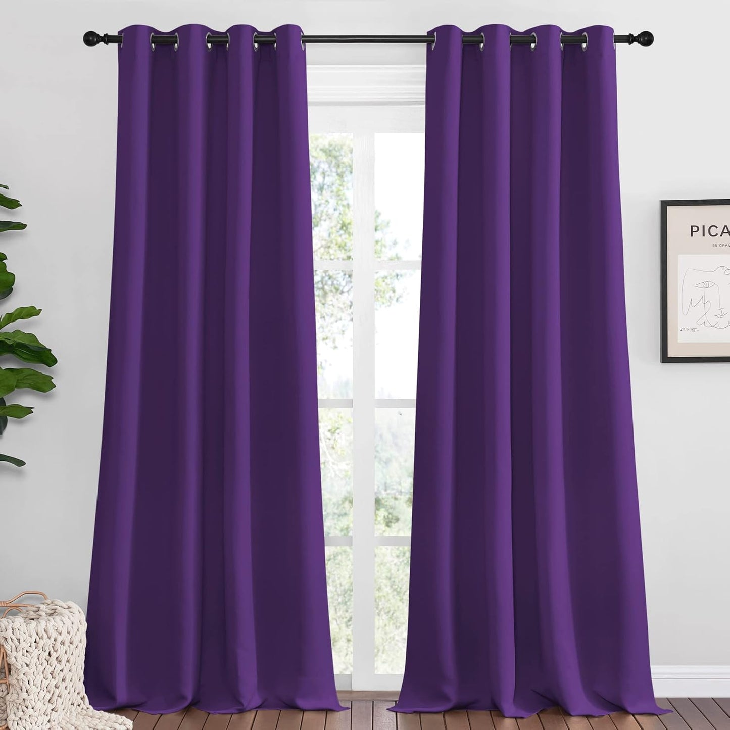 NICETOWN Blackout Curtains 42x63" Black