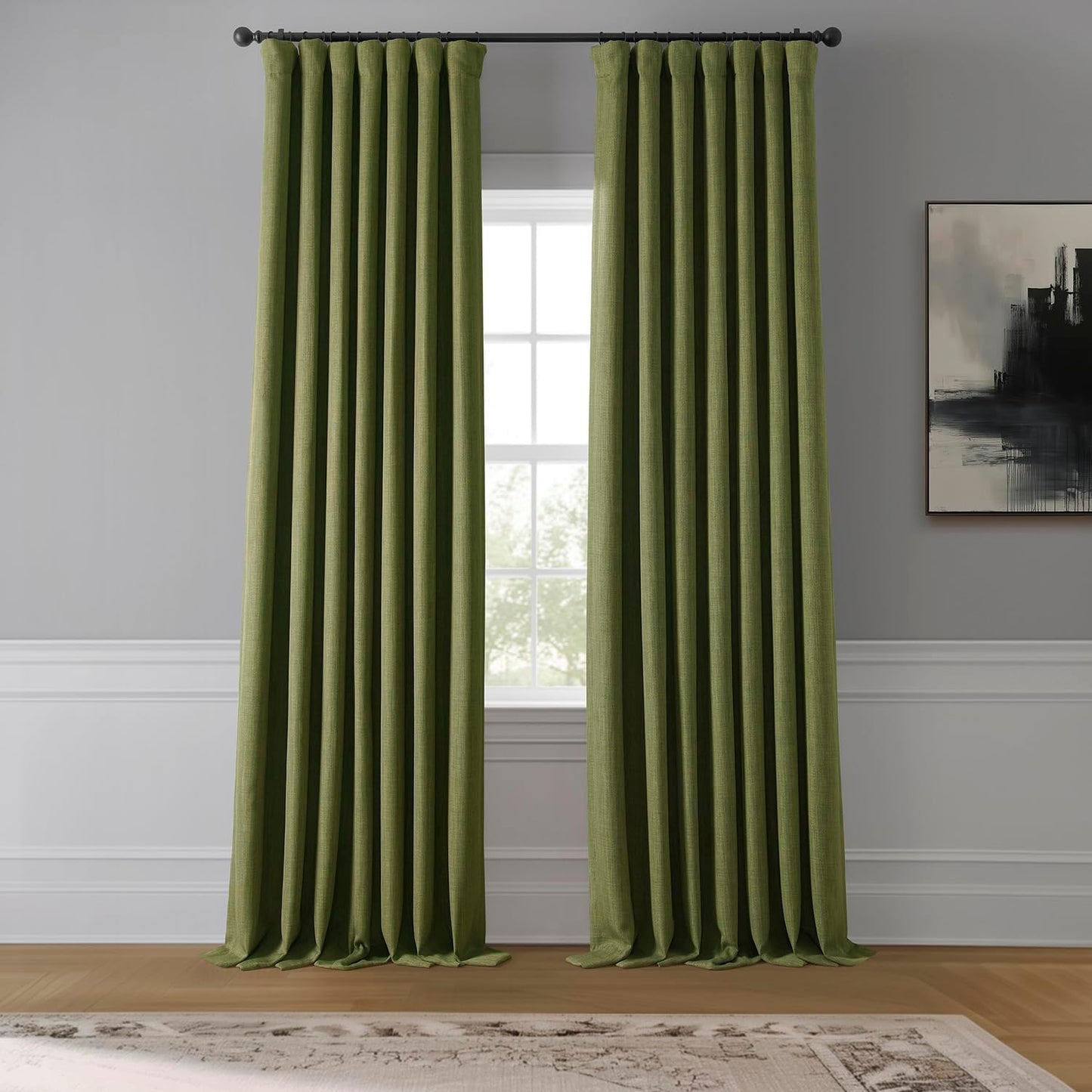 HPD Faux Linen Curtain 100x96" Birch, 1 Panel