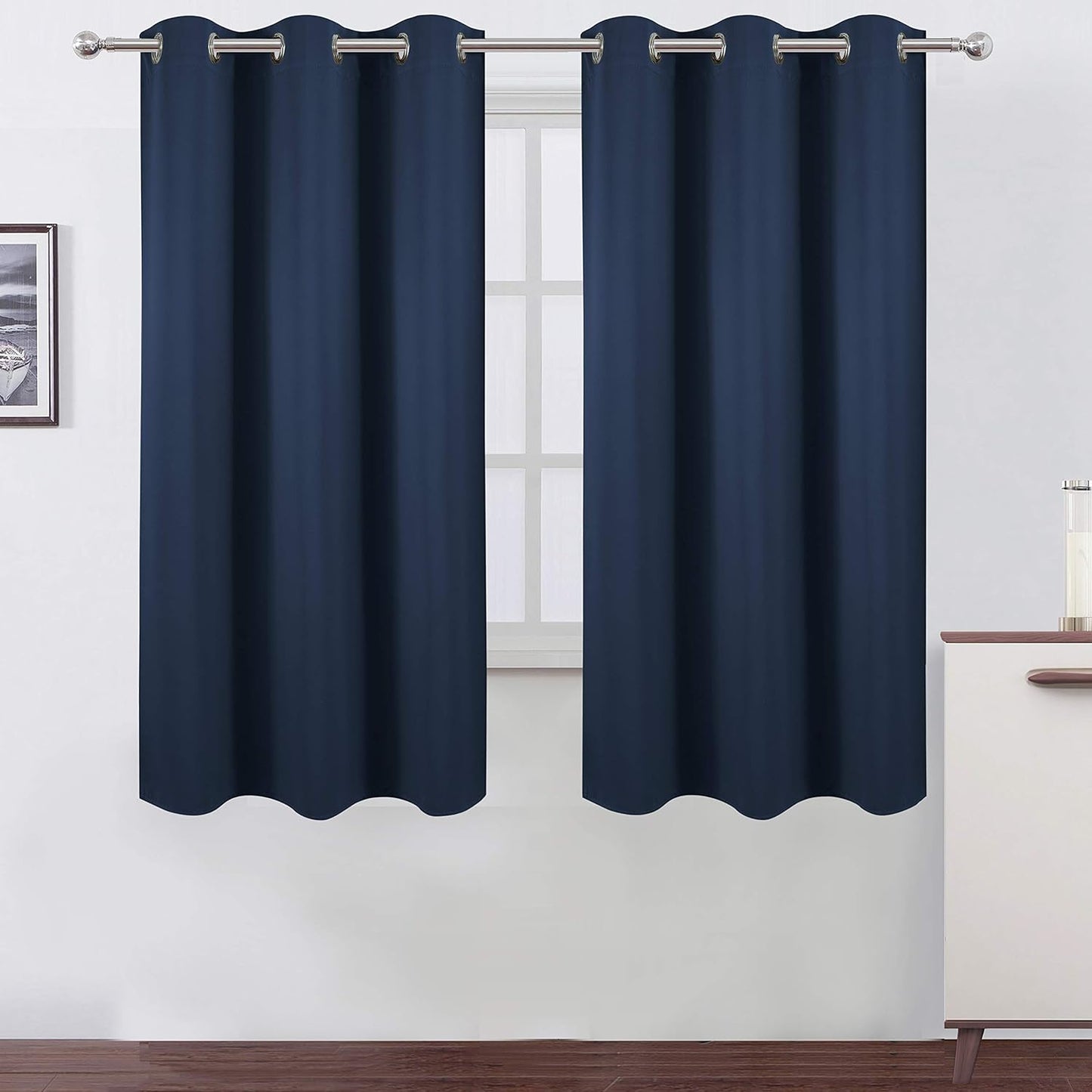 LEMOMO Blackout Curtains 52x84" Black, 2 Panels