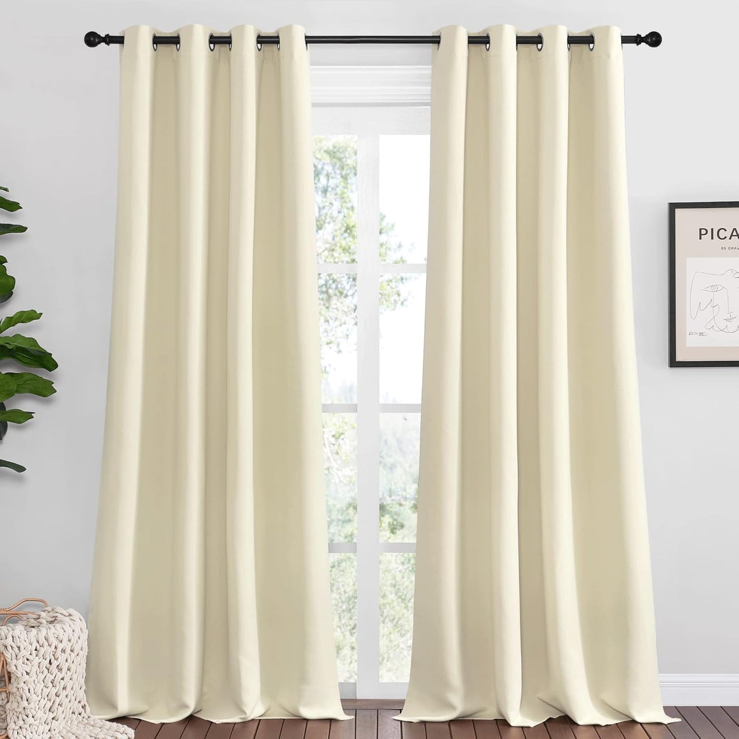 NICETOWN Blackout Curtains 42x63" Black