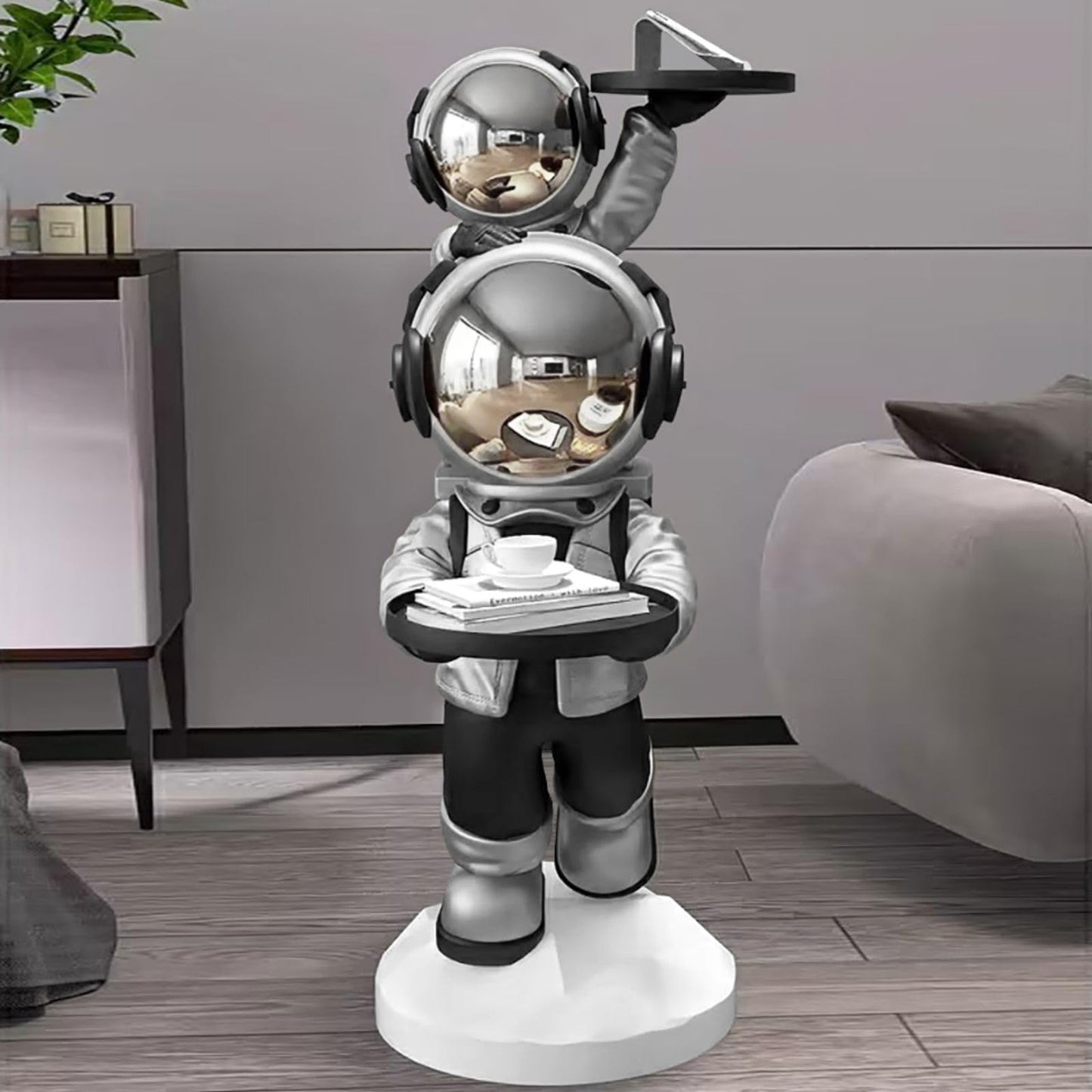 Gold Astronaut Floor Statue