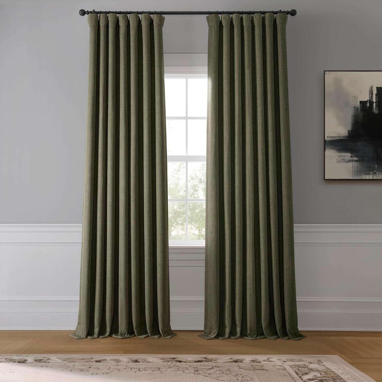 HPD Faux Linen Curtain 100x96" Birch, 1 Panel
