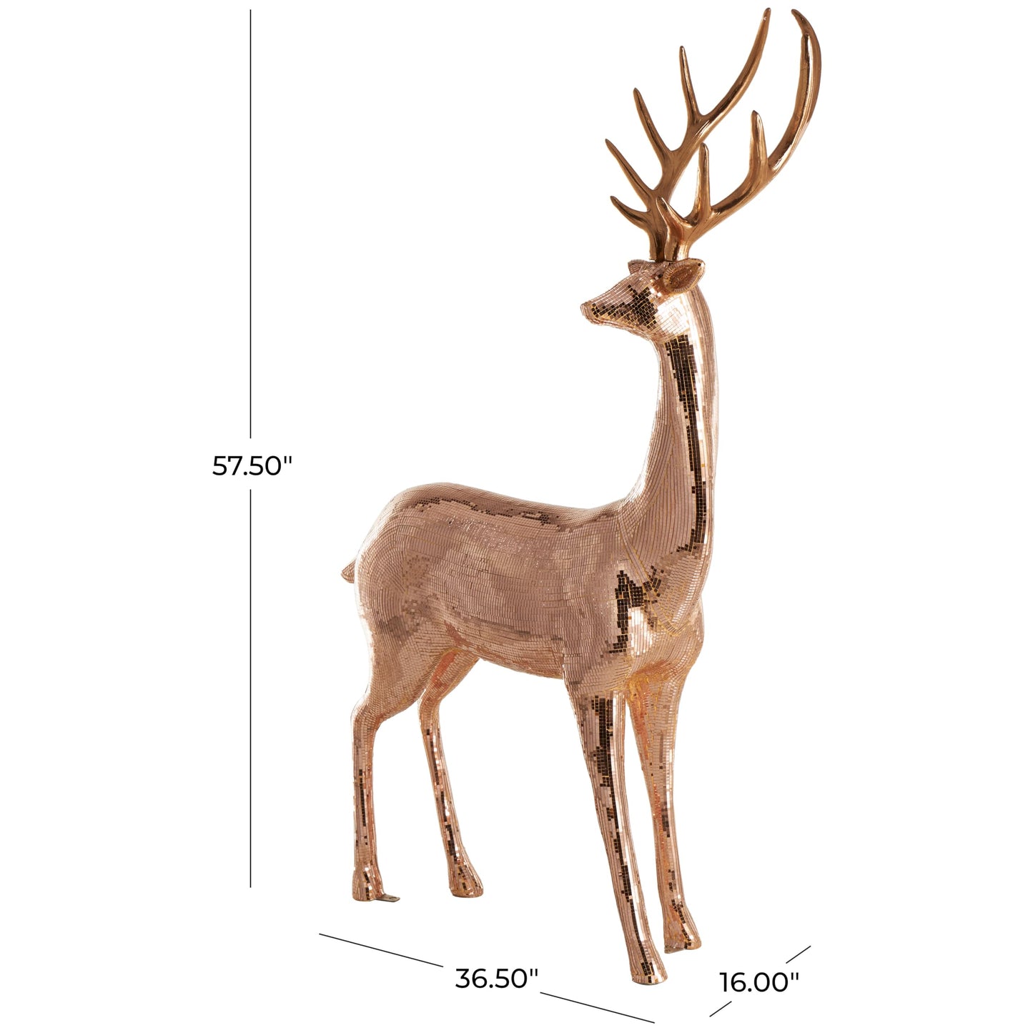 Deco 79 Copper Reindeer Statue 56"