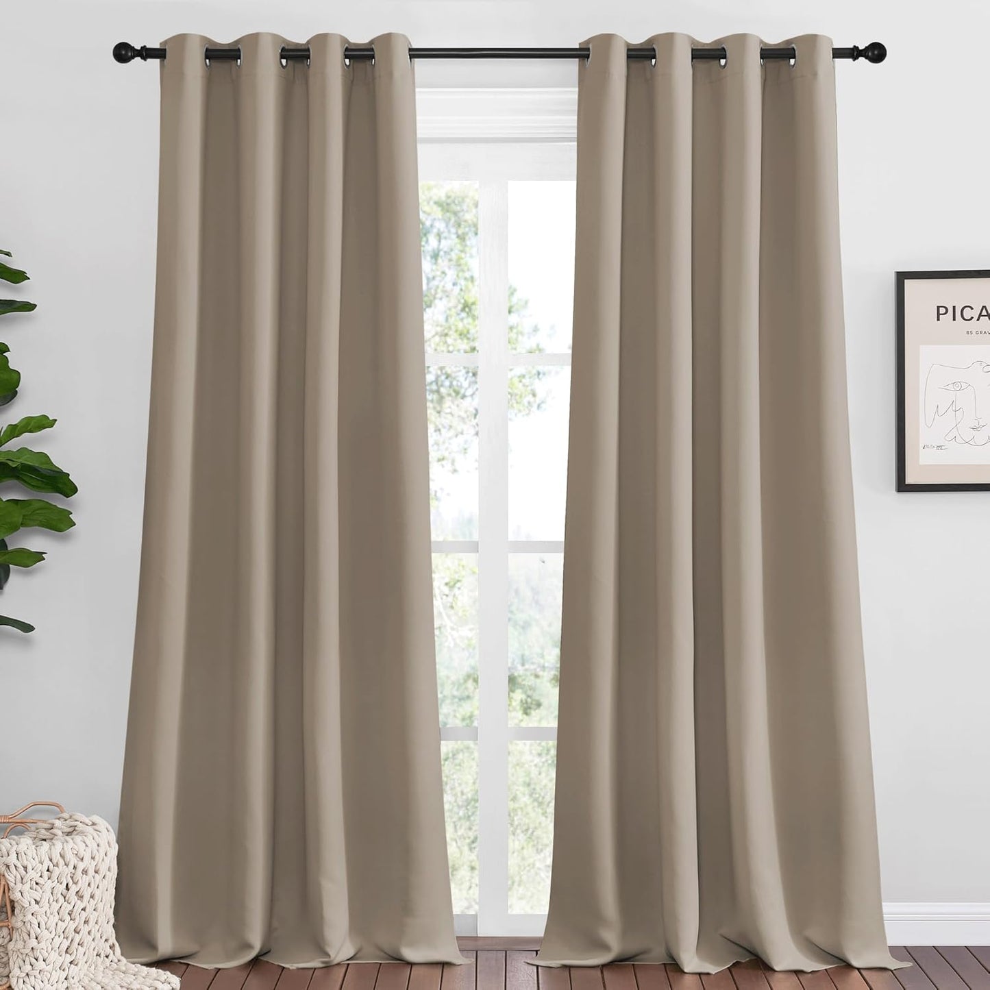 NICETOWN Blackout Curtains 42x63" Black