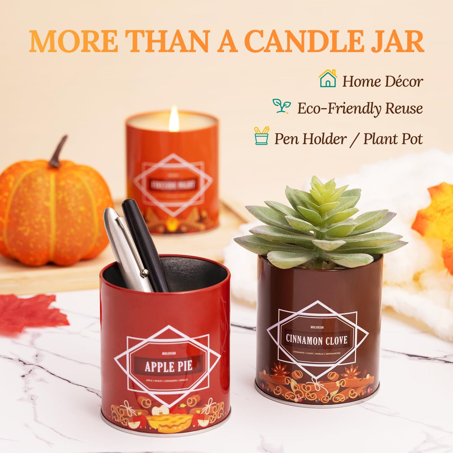 Fall Candles – 36oz (4×9oz) Soy Candles