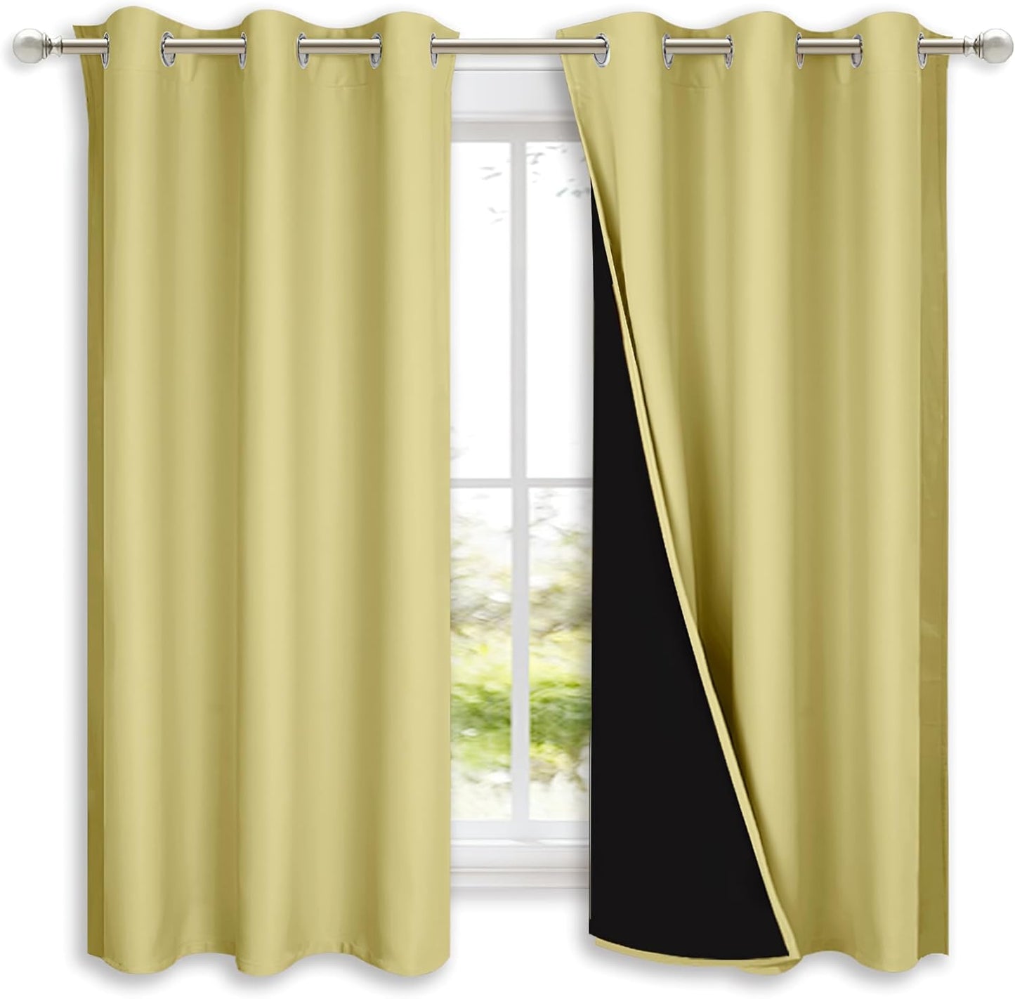 NICETOWN Grey Blackout Curtains 70x108, Set of 2