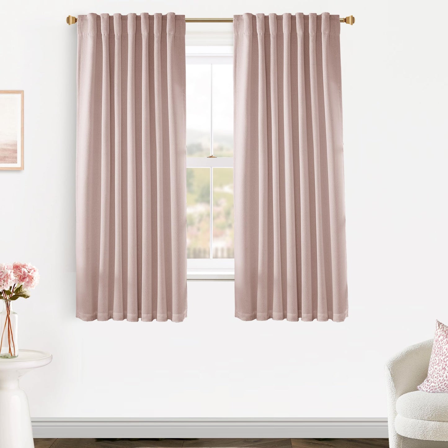 Boho Blackout Curtains Cream 70x90, 2 Panels