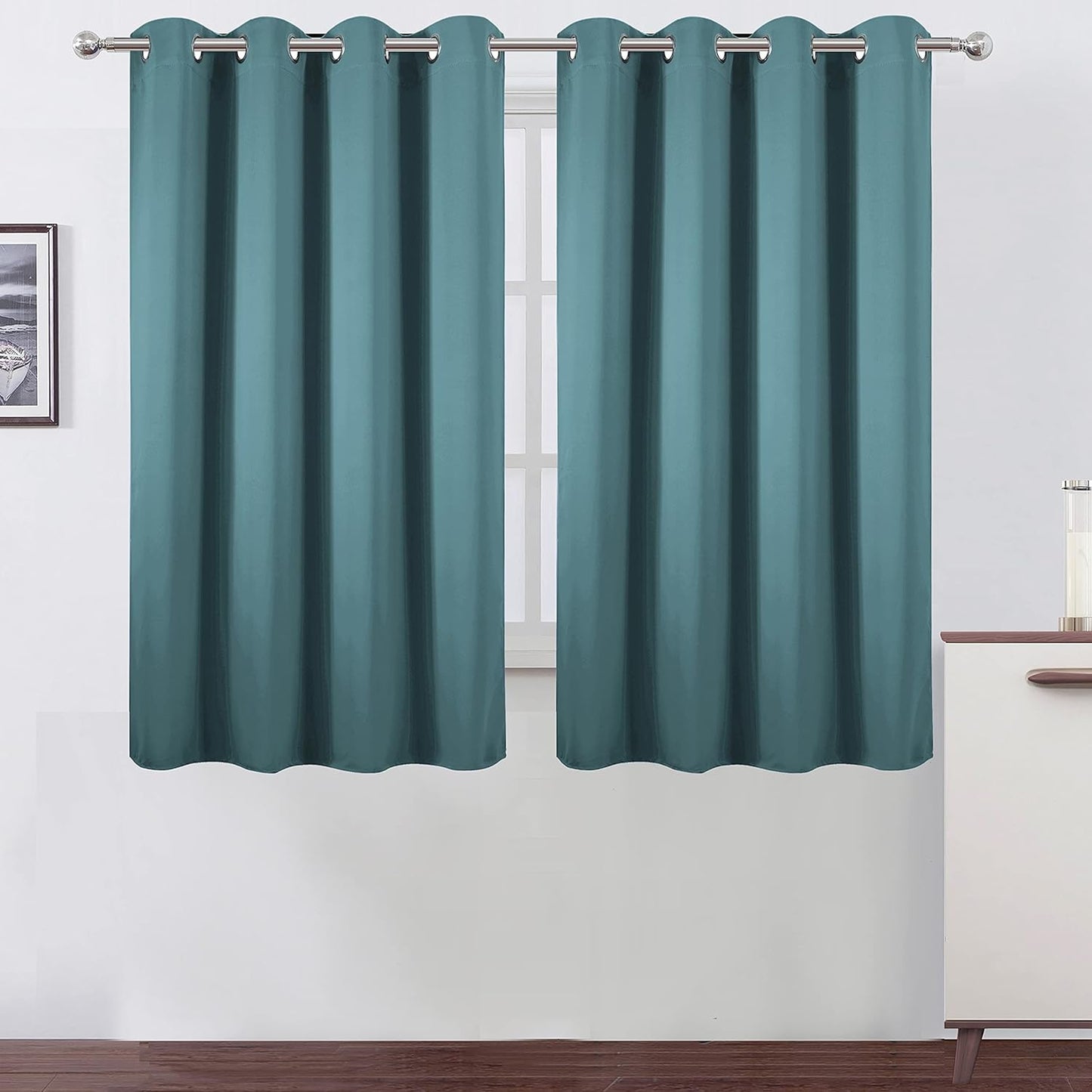 LEMOMO Blackout Curtains 52x84" Black, 2 Panels