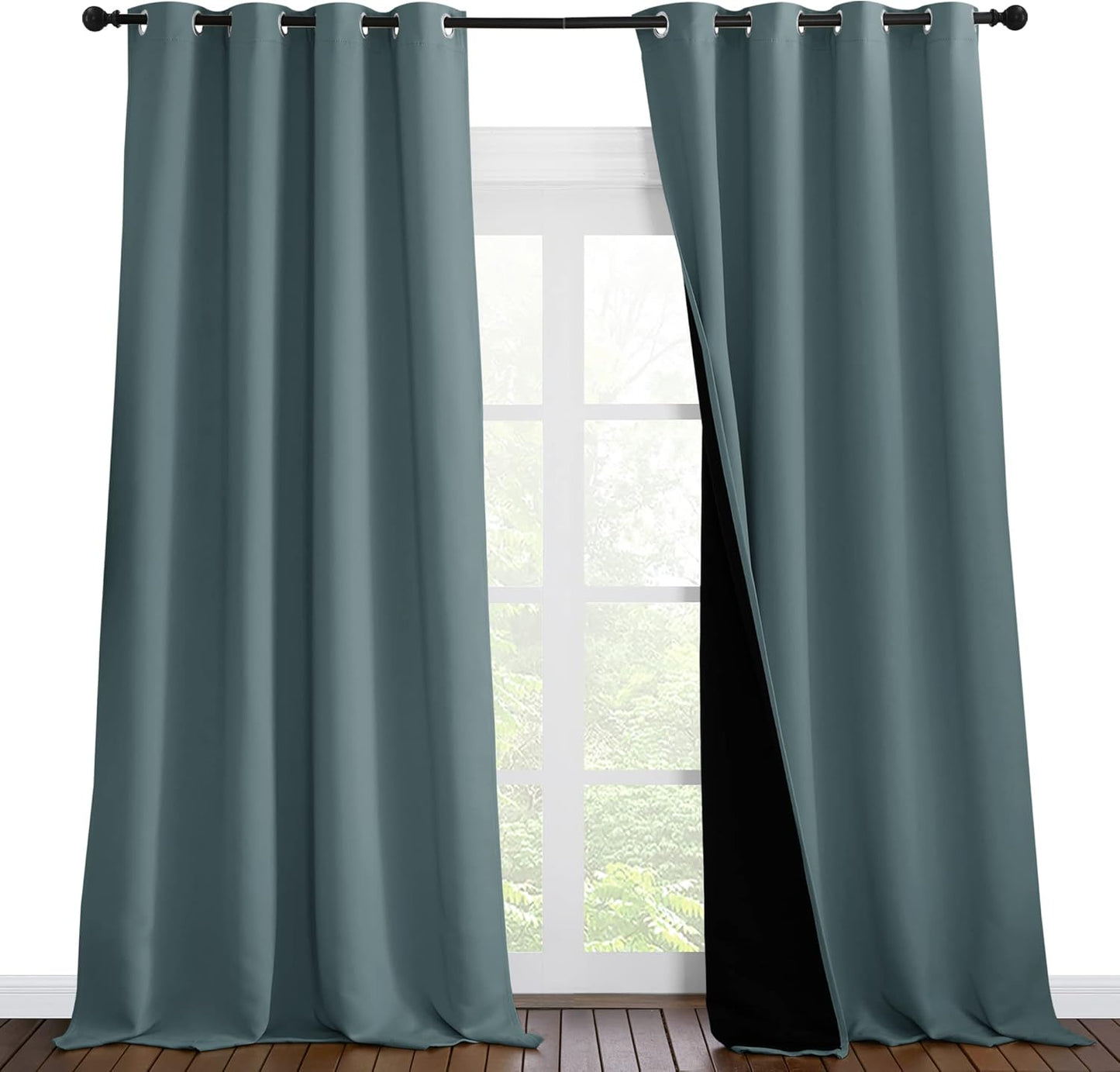 NICETOWN Grey Blackout Curtains 70x108, Set of 2