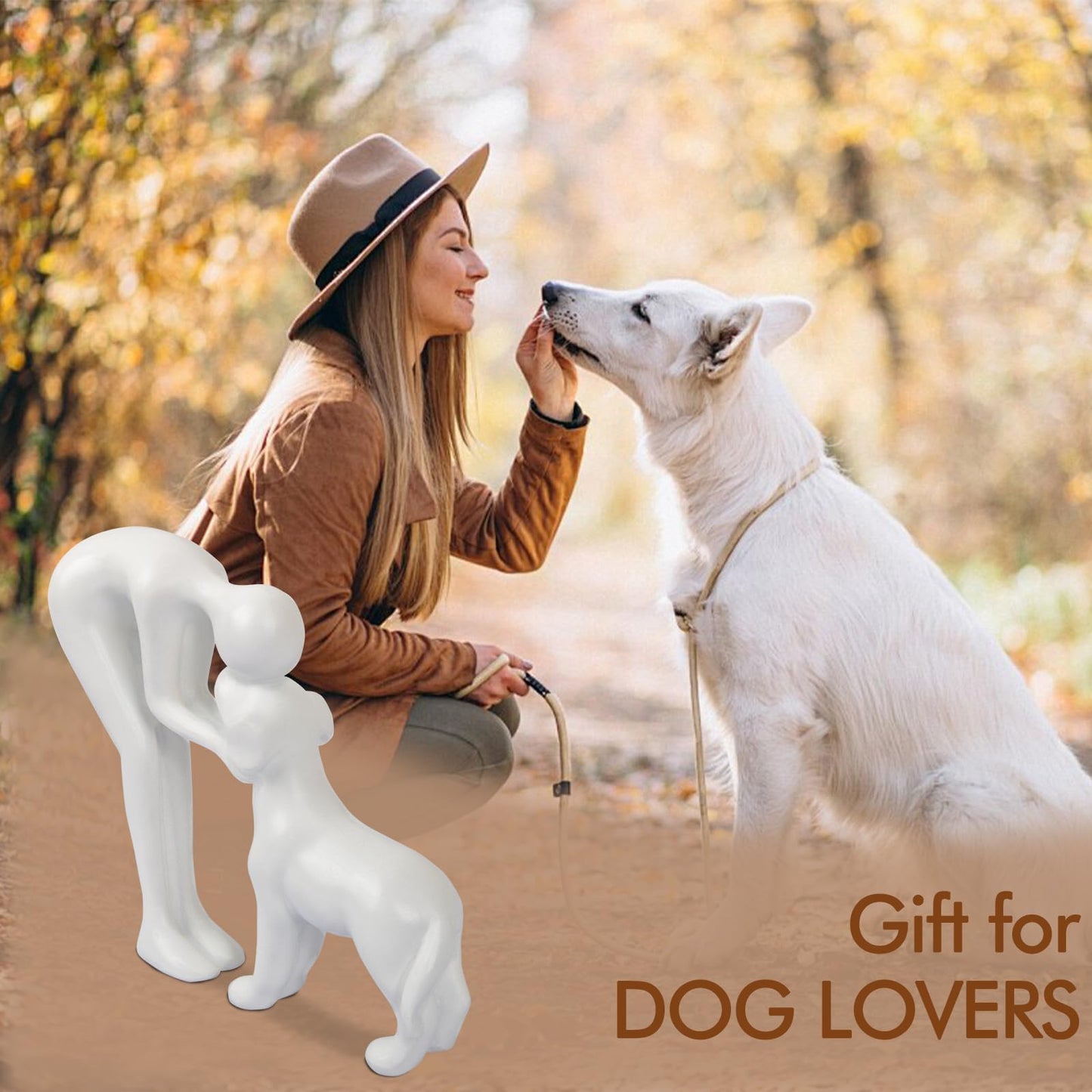 Dog & Man Sculpture, Sandstone
