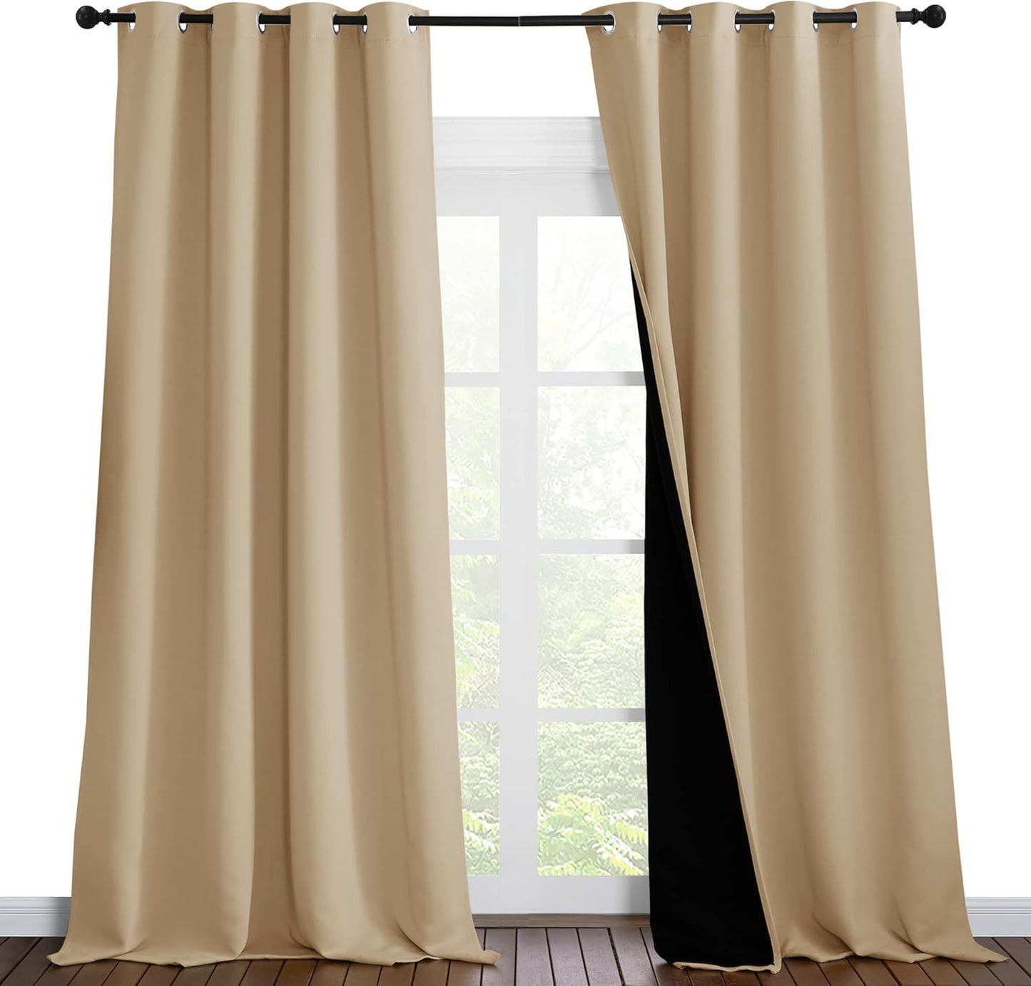 NICETOWN Grey Blackout Curtains 70x108, Set of 2