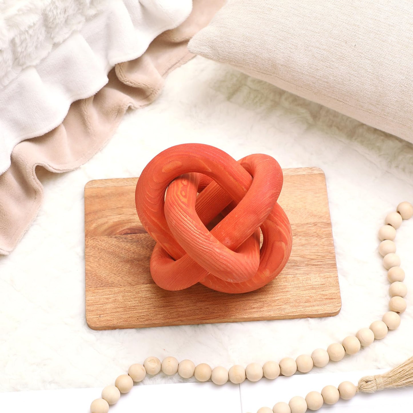 Yalikop Wood Knot Decor, White