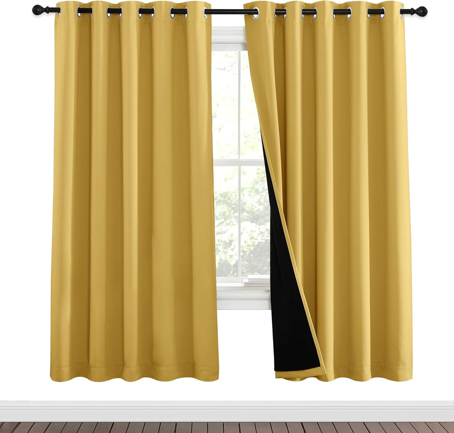 NICETOWN Grey Blackout Curtains 70x108, Set of 2