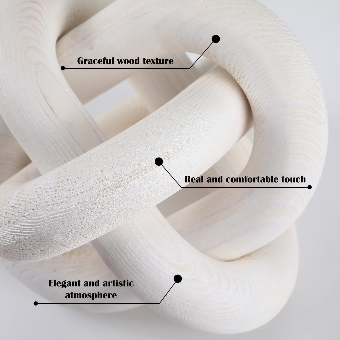 Yalikop Wood Knot Decor, White