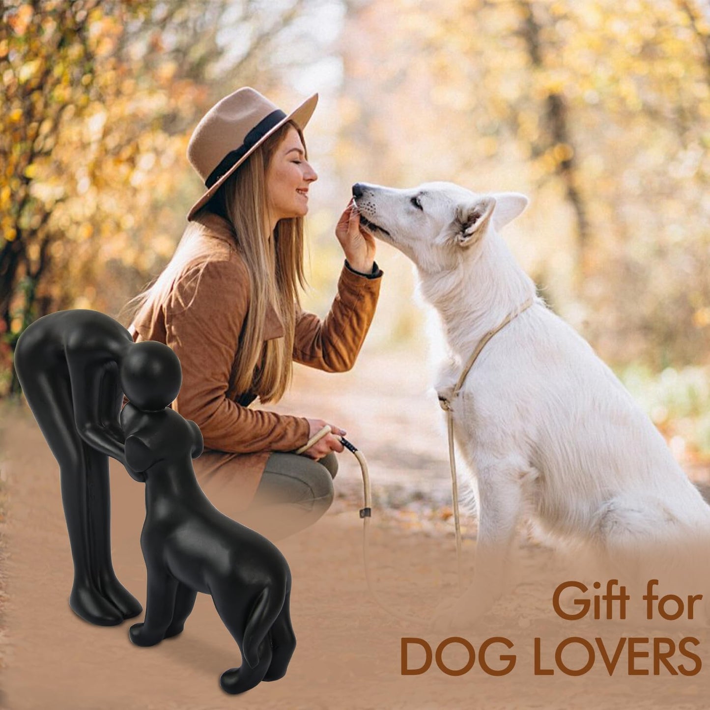Dog & Man Sculpture, Sandstone