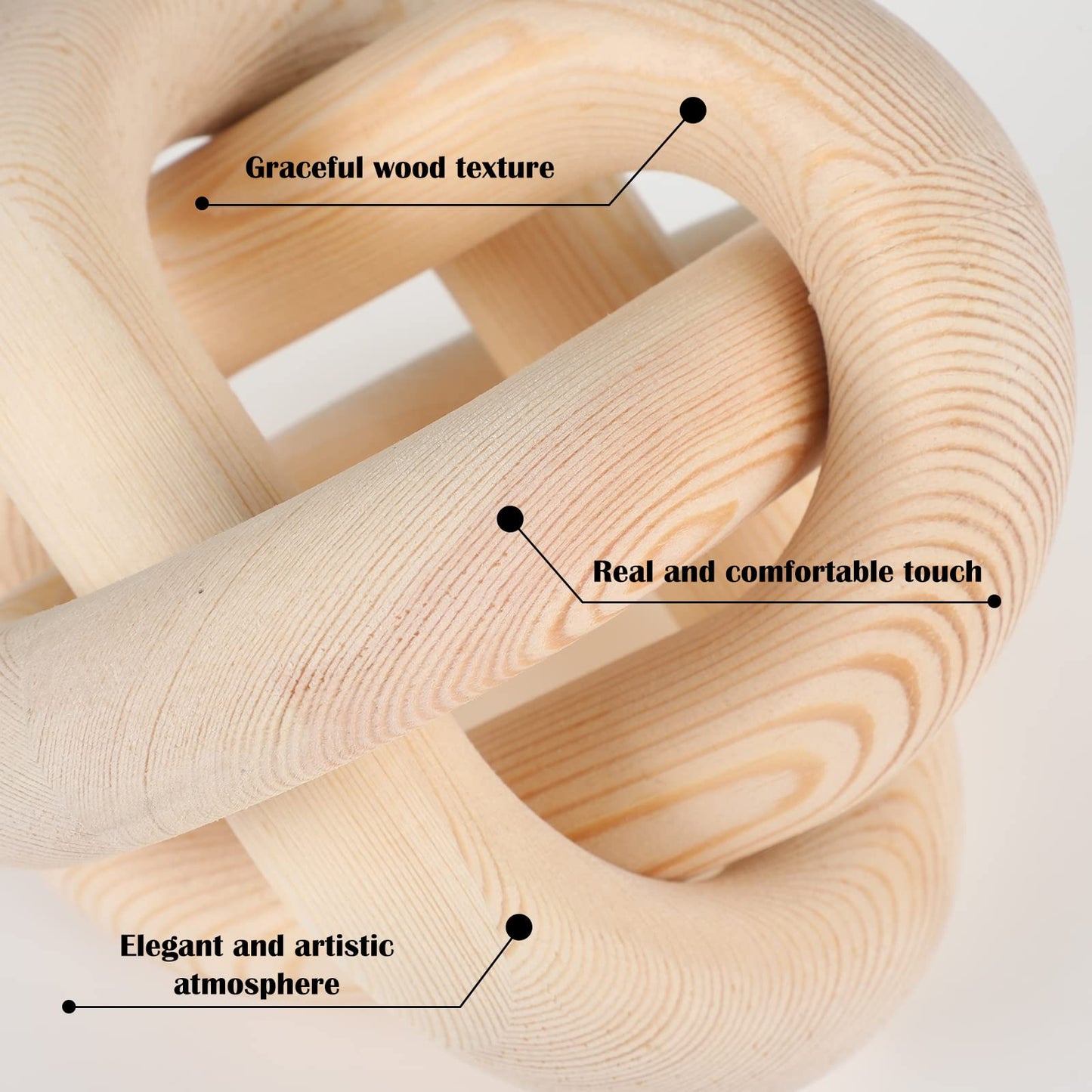 Yalikop Wood Knot Decor, White