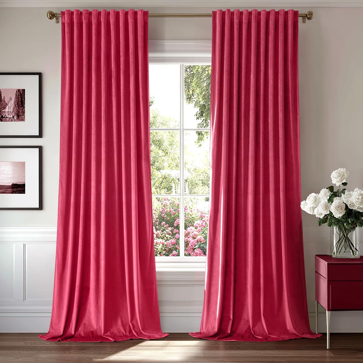 MIULEE Velvet Curtains 108 inches Long 2 Panels