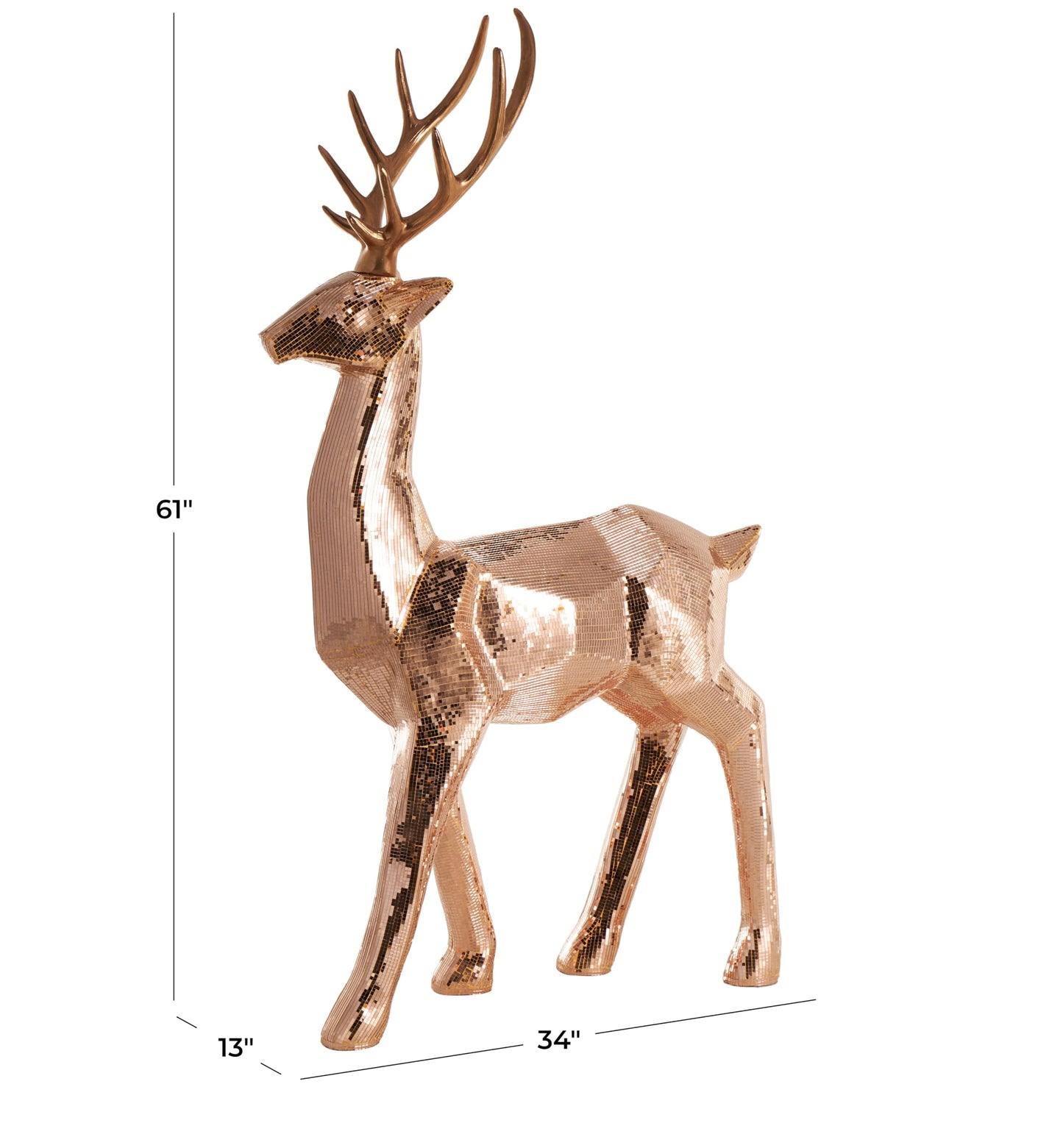 Deco 79 Copper Reindeer Statue 56"