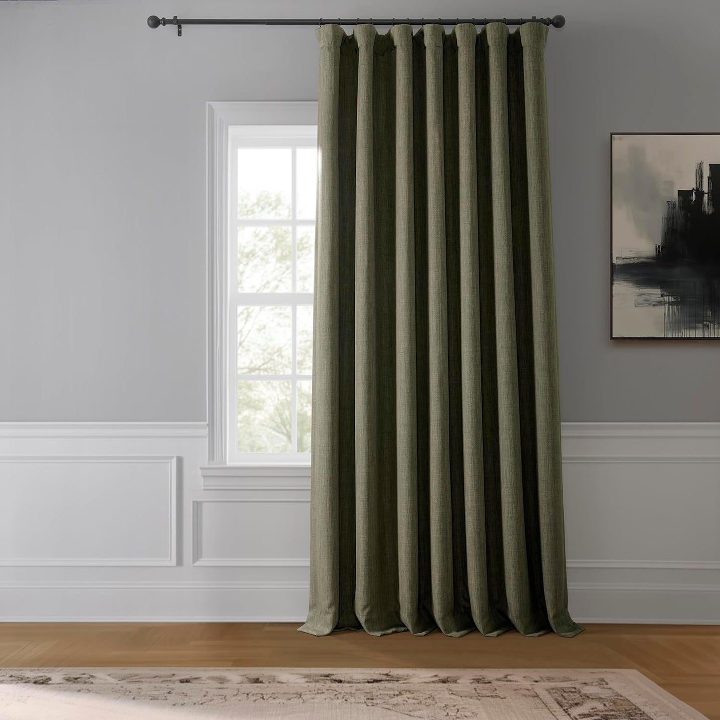 HPD Faux Linen Curtain 100x96" Birch, 1 Panel