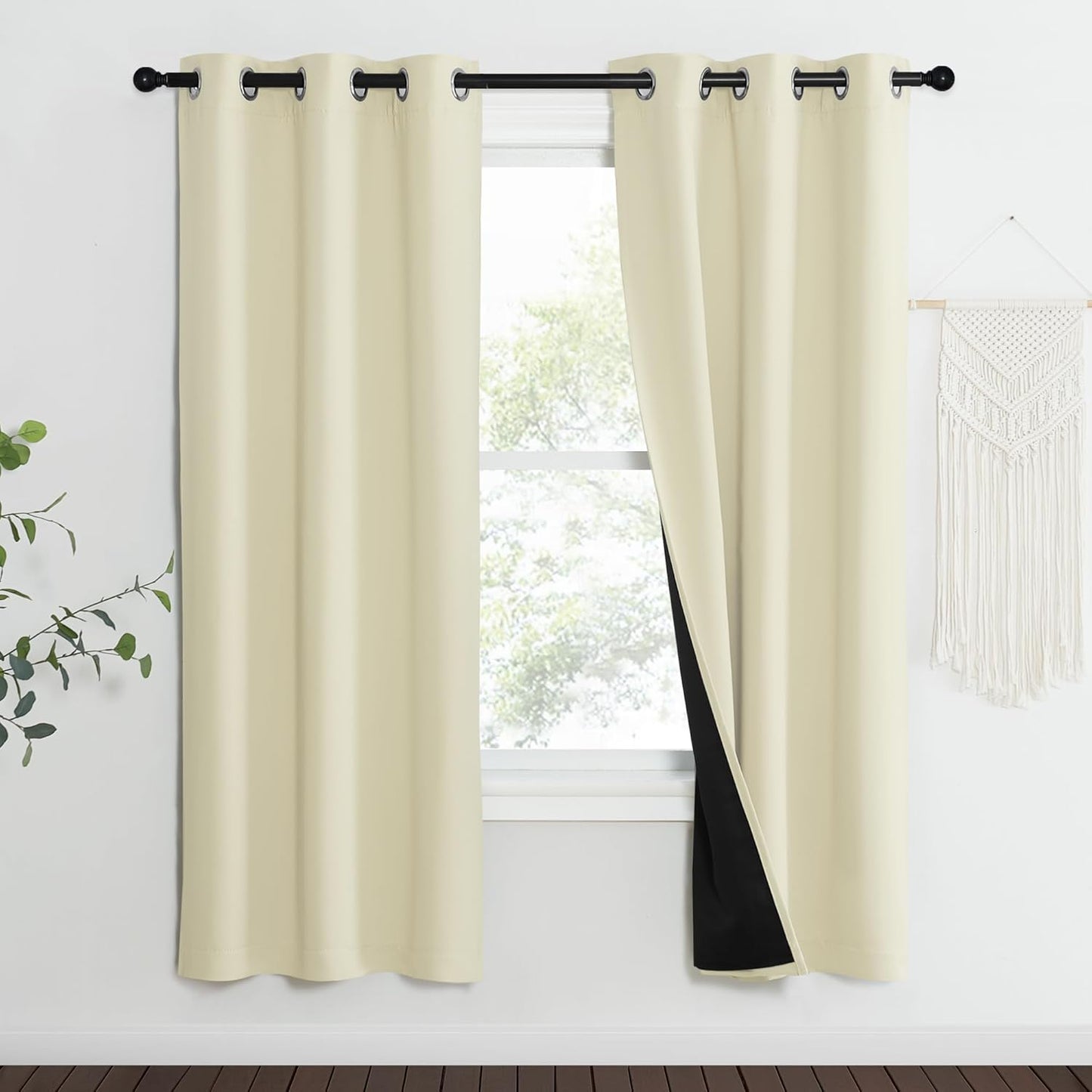 NICETOWN Grey Blackout Curtains 70x108, Set of 2