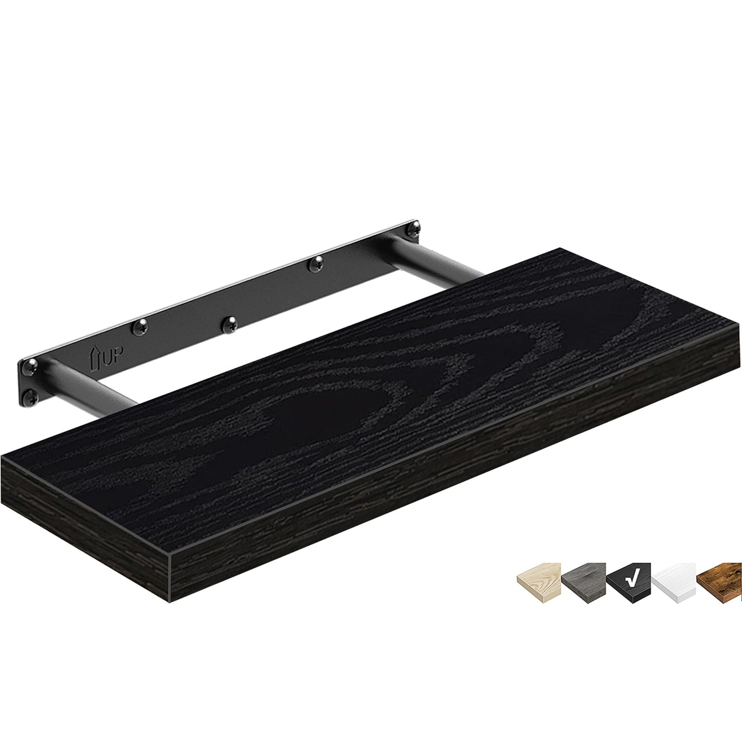 QEEIG Floating Shelves, 3pcs, Rustic Brown