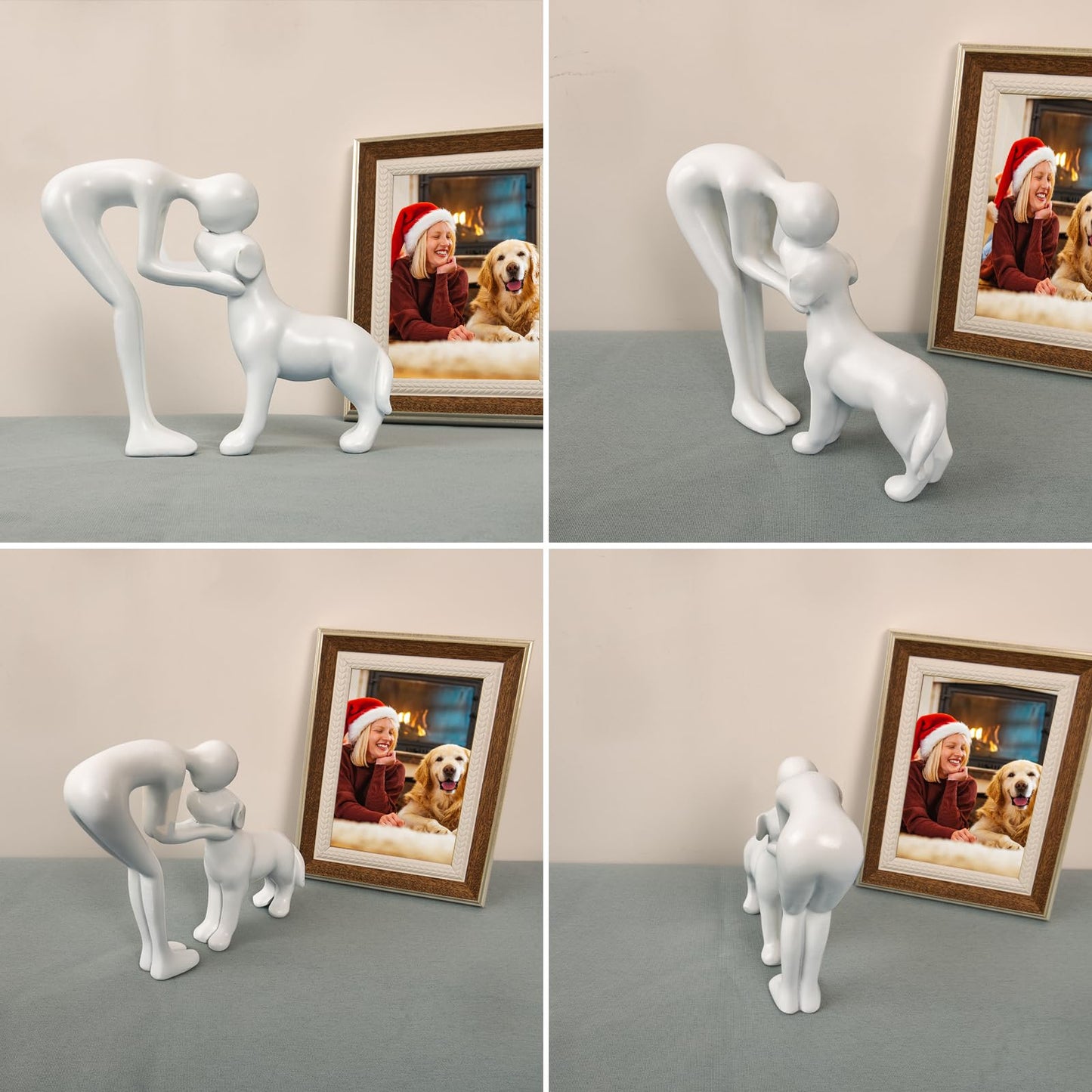 Dog & Man Sculpture, Sandstone