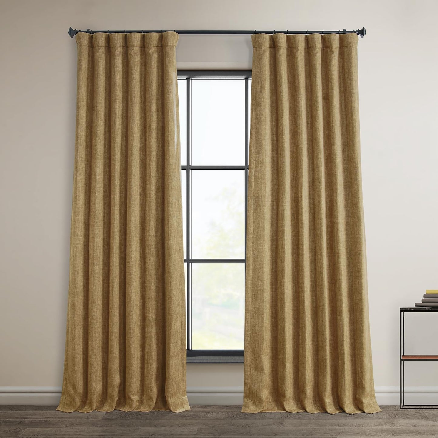 HPD Faux Linen Curtain 100x96" Birch, 1 Panel