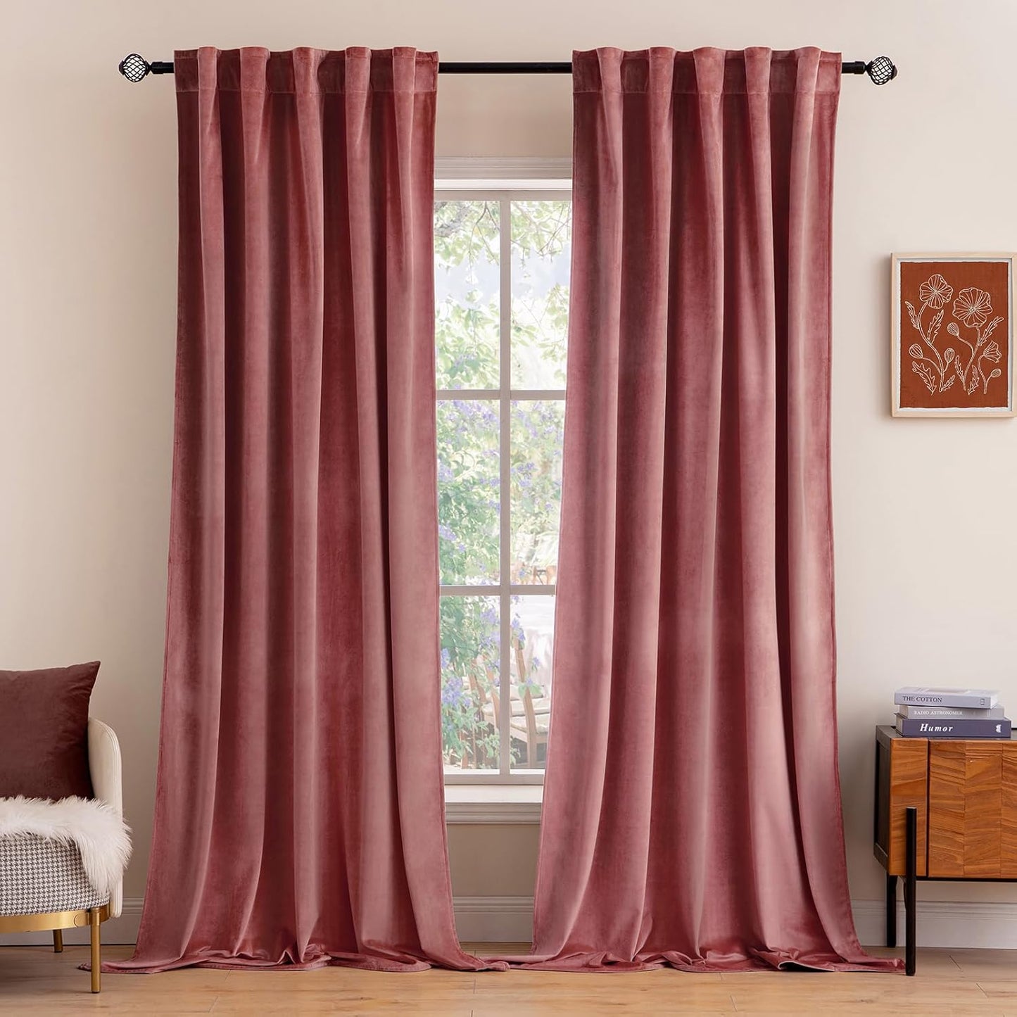 MIULEE Velvet Curtains 108 inches Long 2 Panels