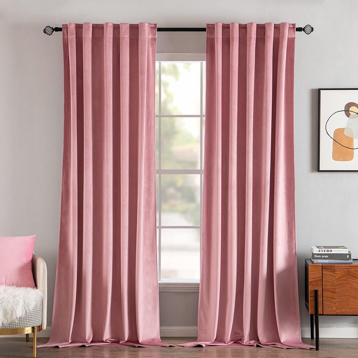 MIULEE Velvet Curtains 108 inches Long 2 Panels