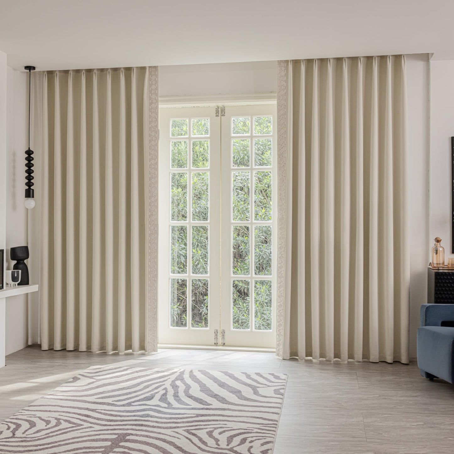 Beige Pinch Pleat Curtains 50x84