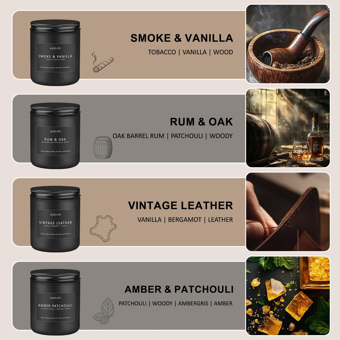 Men’s 4-Pack Scented Candle Set