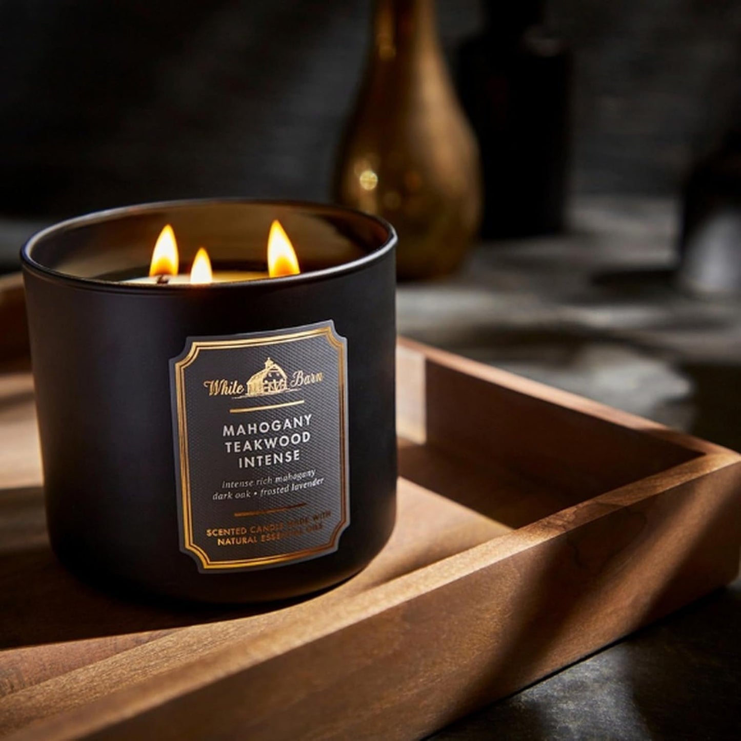 BBW White Barn 3-Wick Candle, Mahogany Teakwood