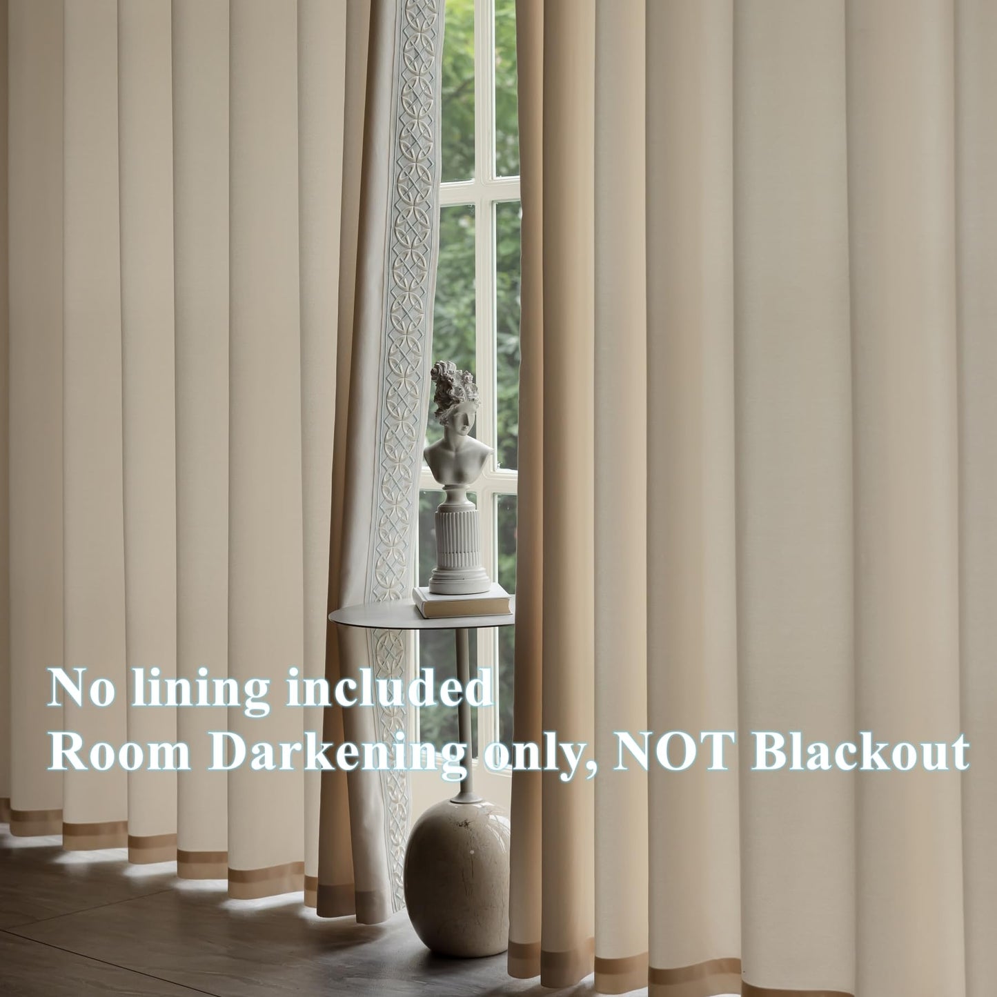 Pinch Pleat Curtains, with Geometric Trim Design